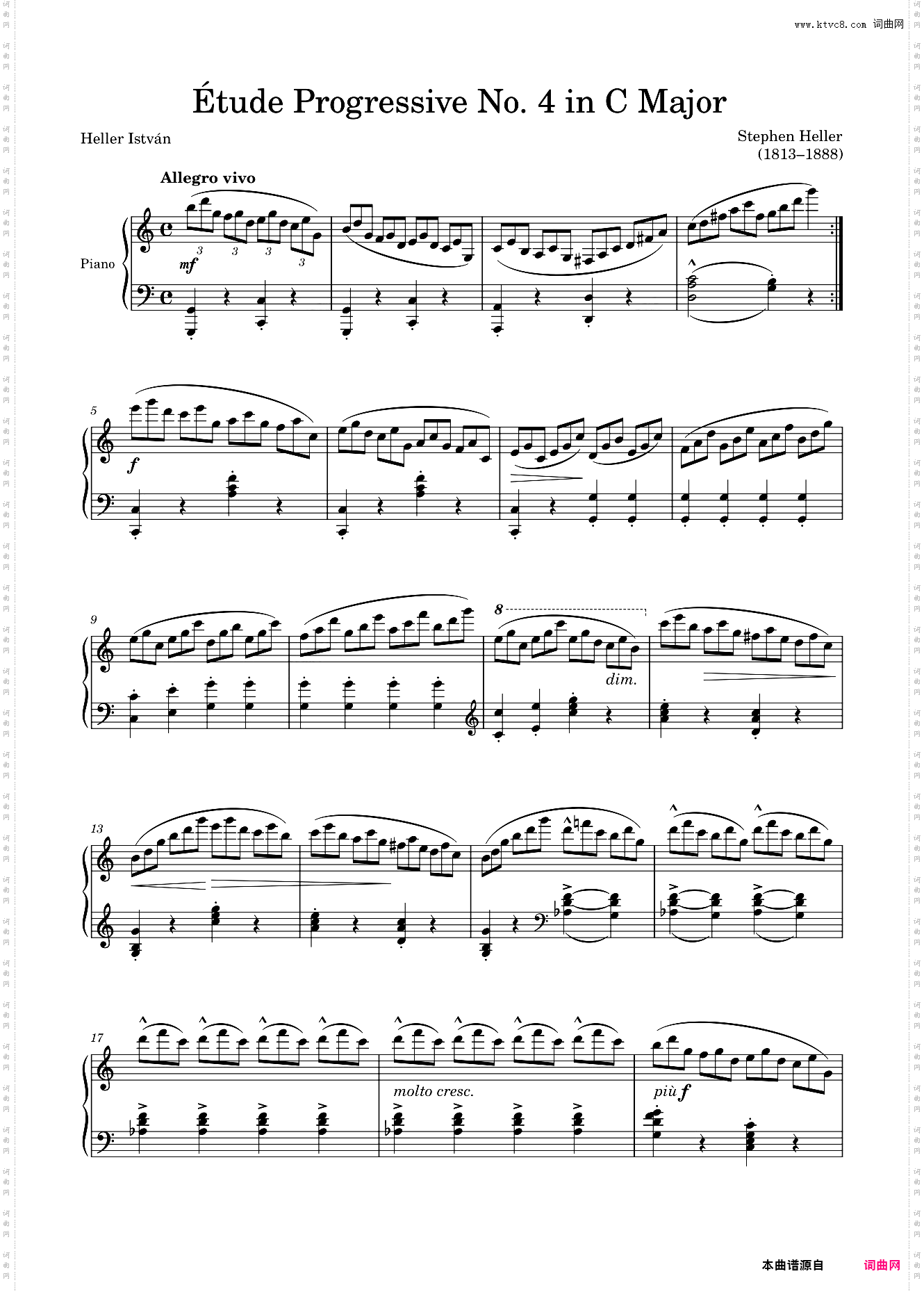 étude Progressive Opus 46 No· 4 in C Major – Heller