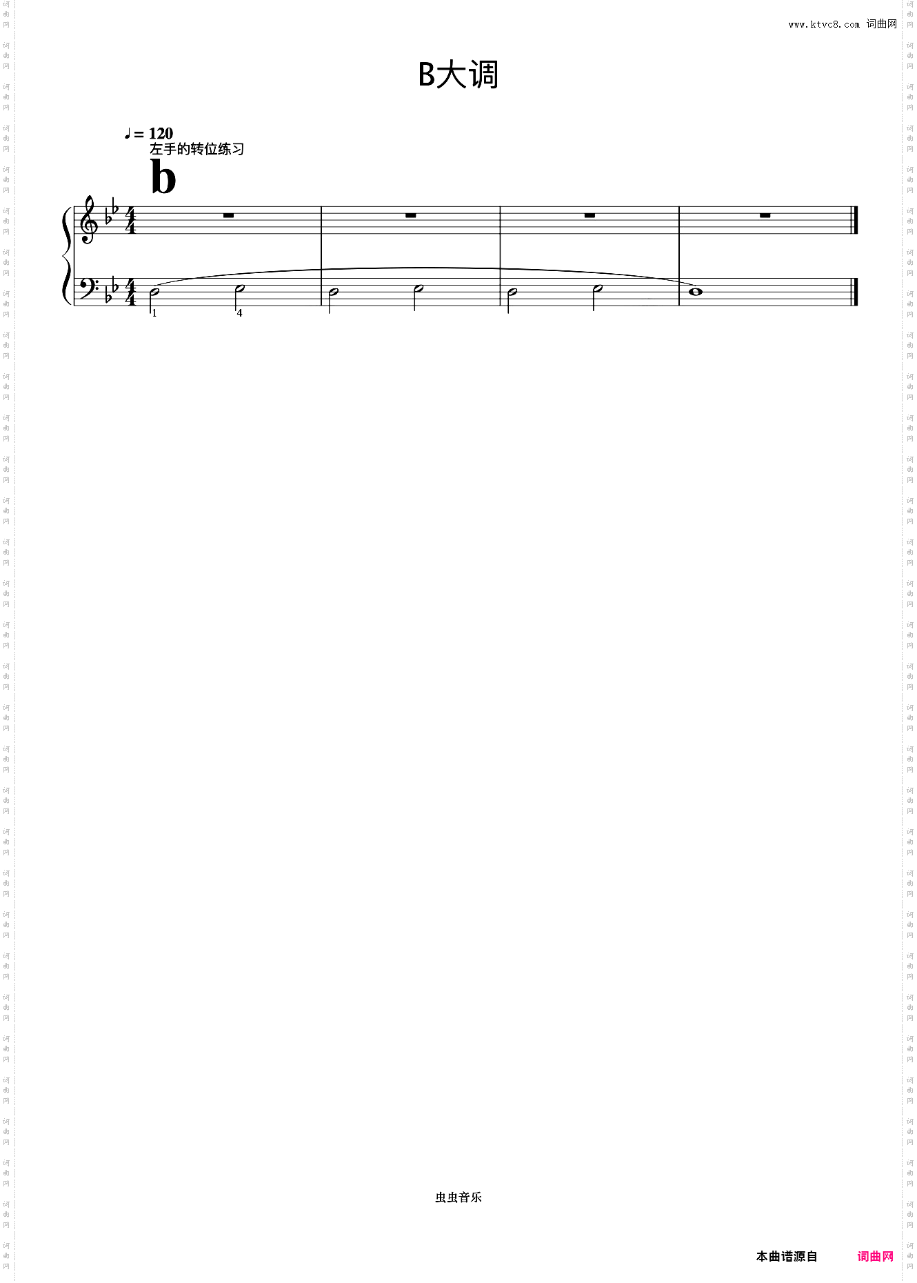 bB大调 左手的转位练习《手指训练操》