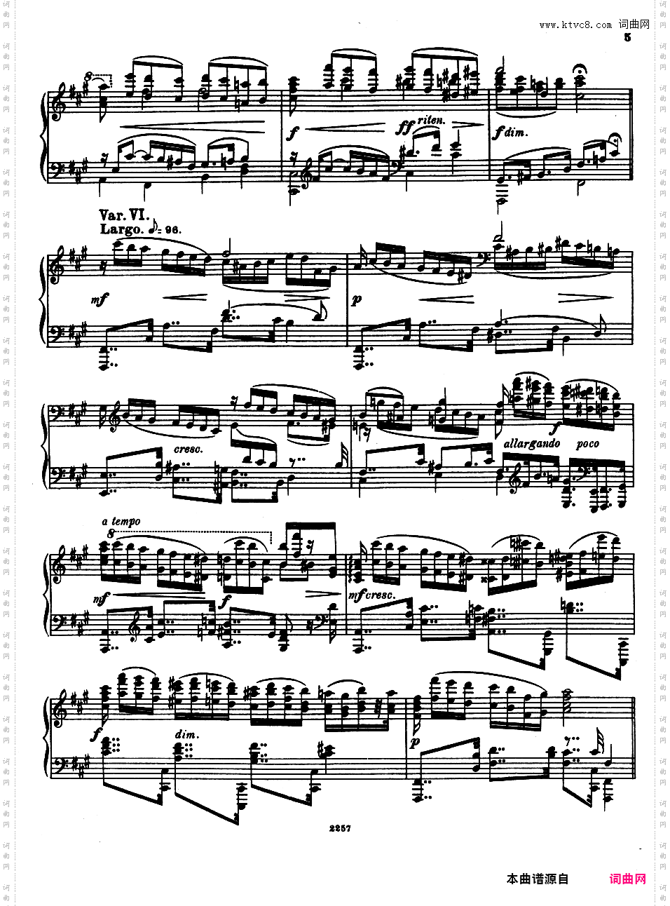 升f小调主题与变奏 Theme et Variations in f Flat Mimor Op·72