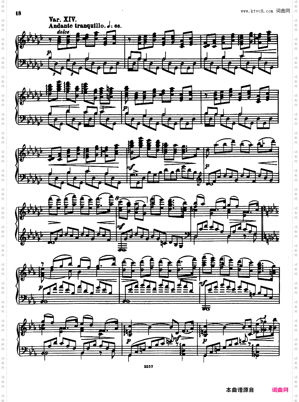 升f小调主题与变奏 Theme et Variations in f Flat Mimor Op·72