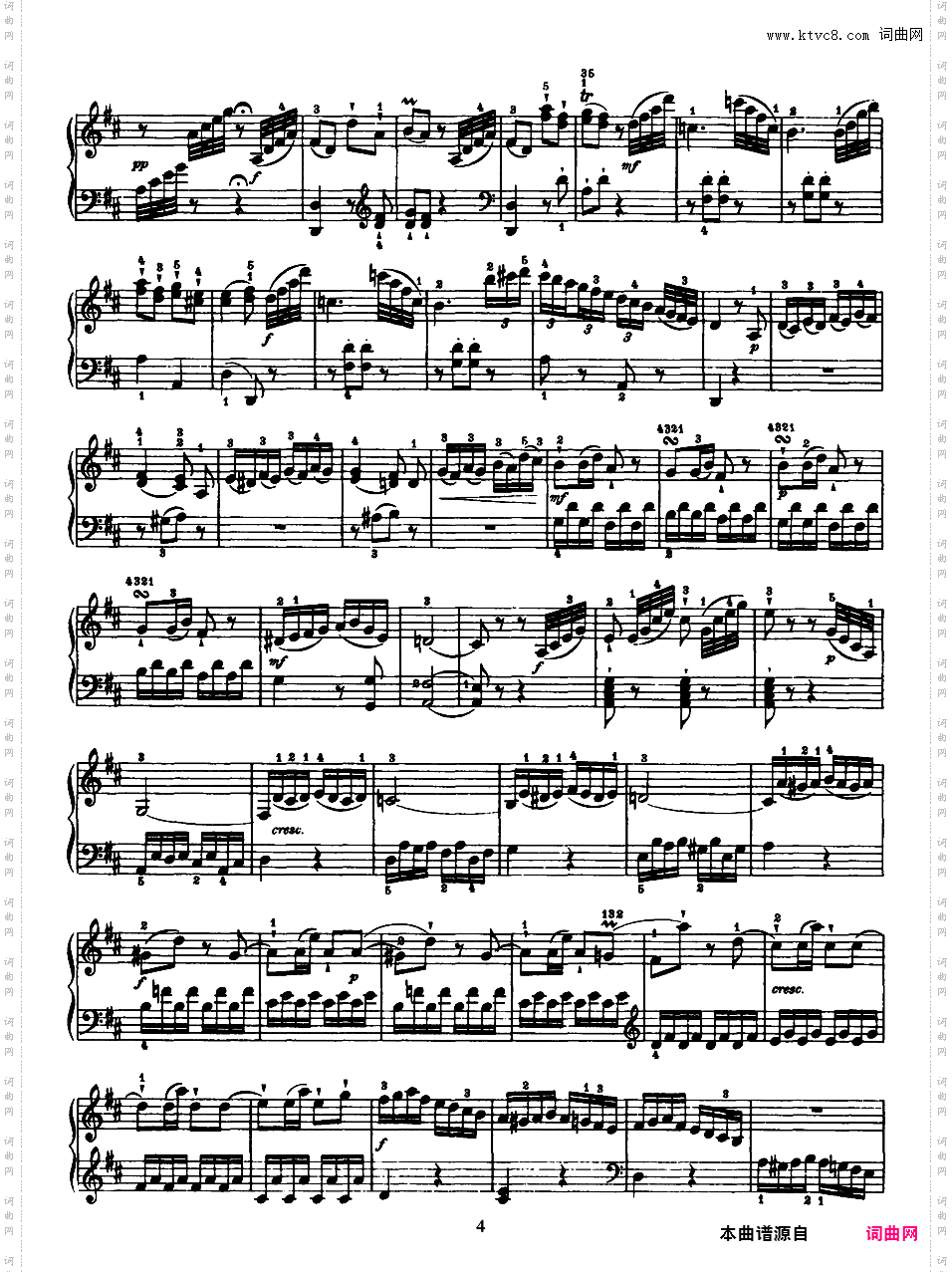 52首钢琴奏鸣曲 52 Piano SonatasPiano Sonata No 33 in D_NoRestriction