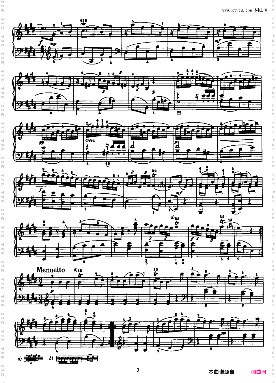 52首钢琴奏鸣曲 52 Piano SonatasPiano Sonata No 13 in E_NoRestriction