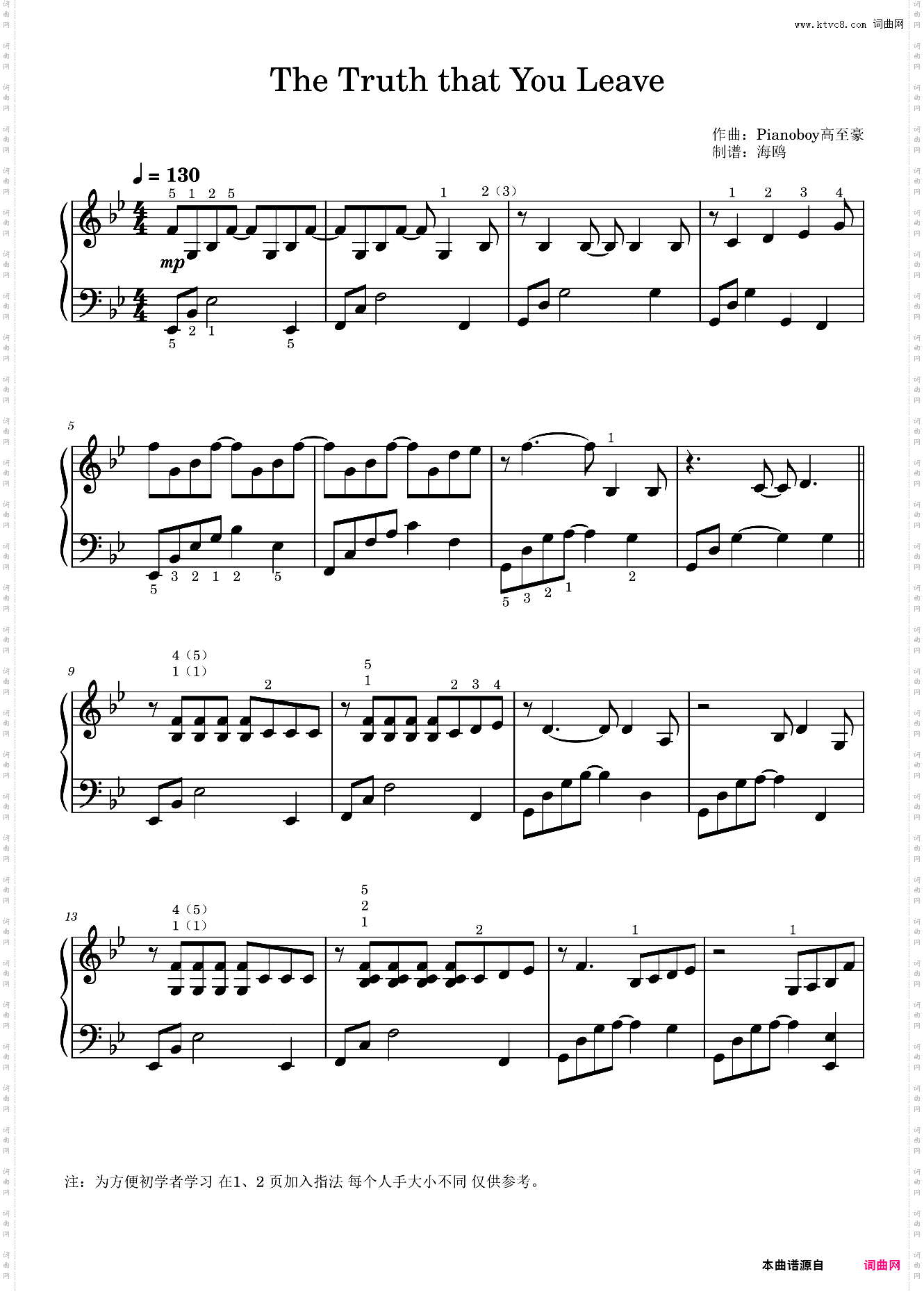 The Truth That You Leave pianoboy