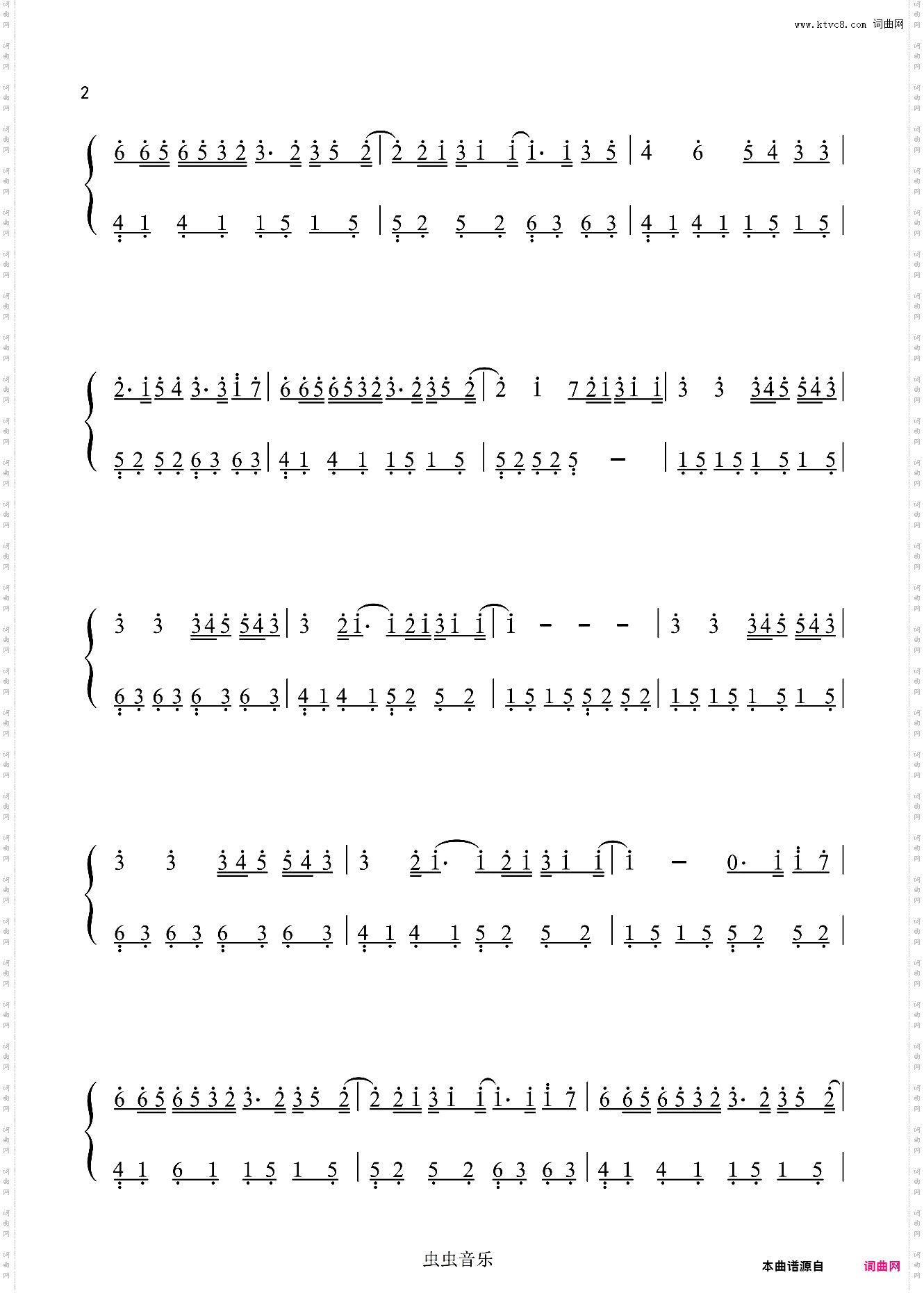 一百万个可能-克丽丝叮〖数字简谱〗