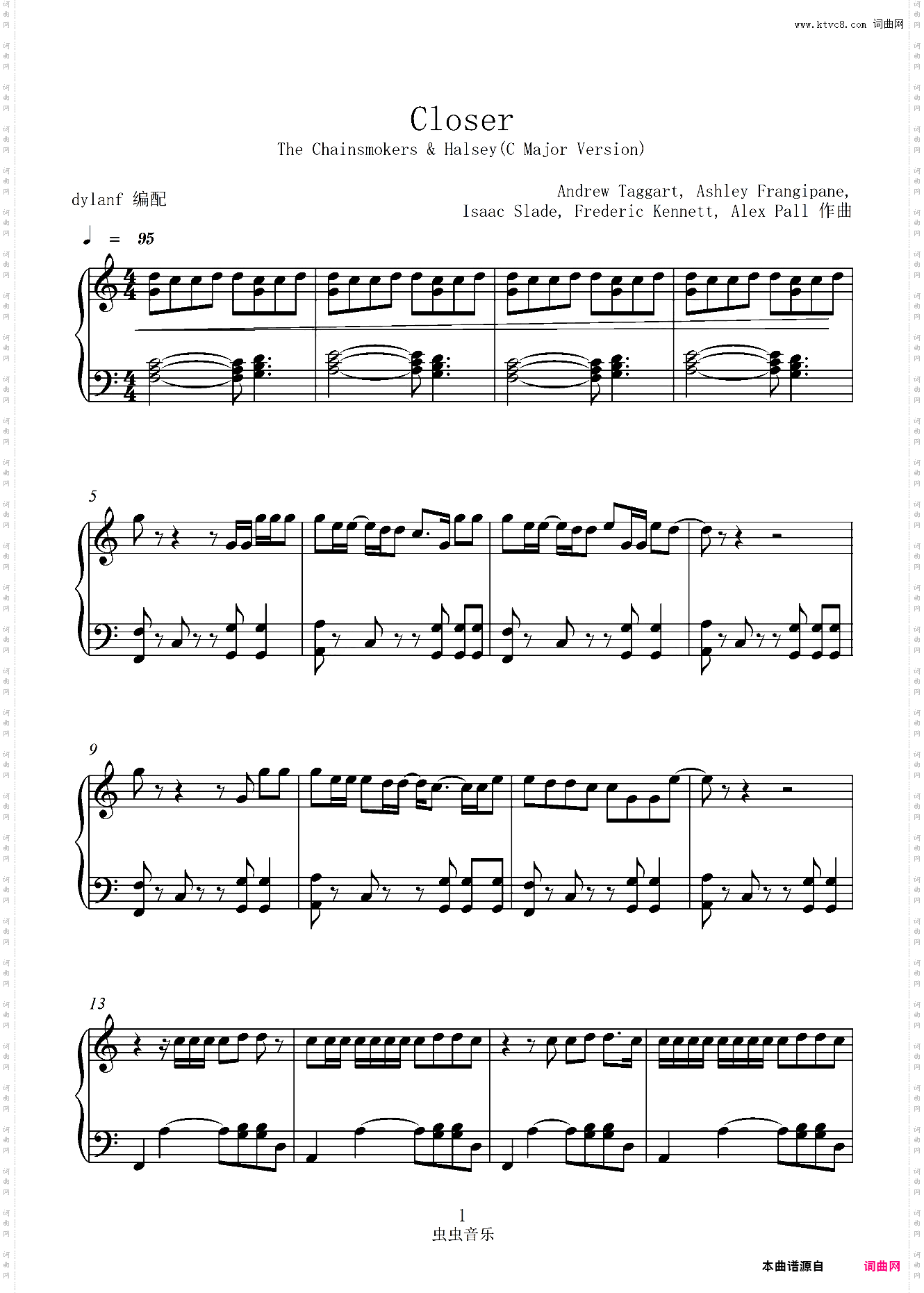 C调易弹Closer 烟鬼The Chainsmokers&Halsey