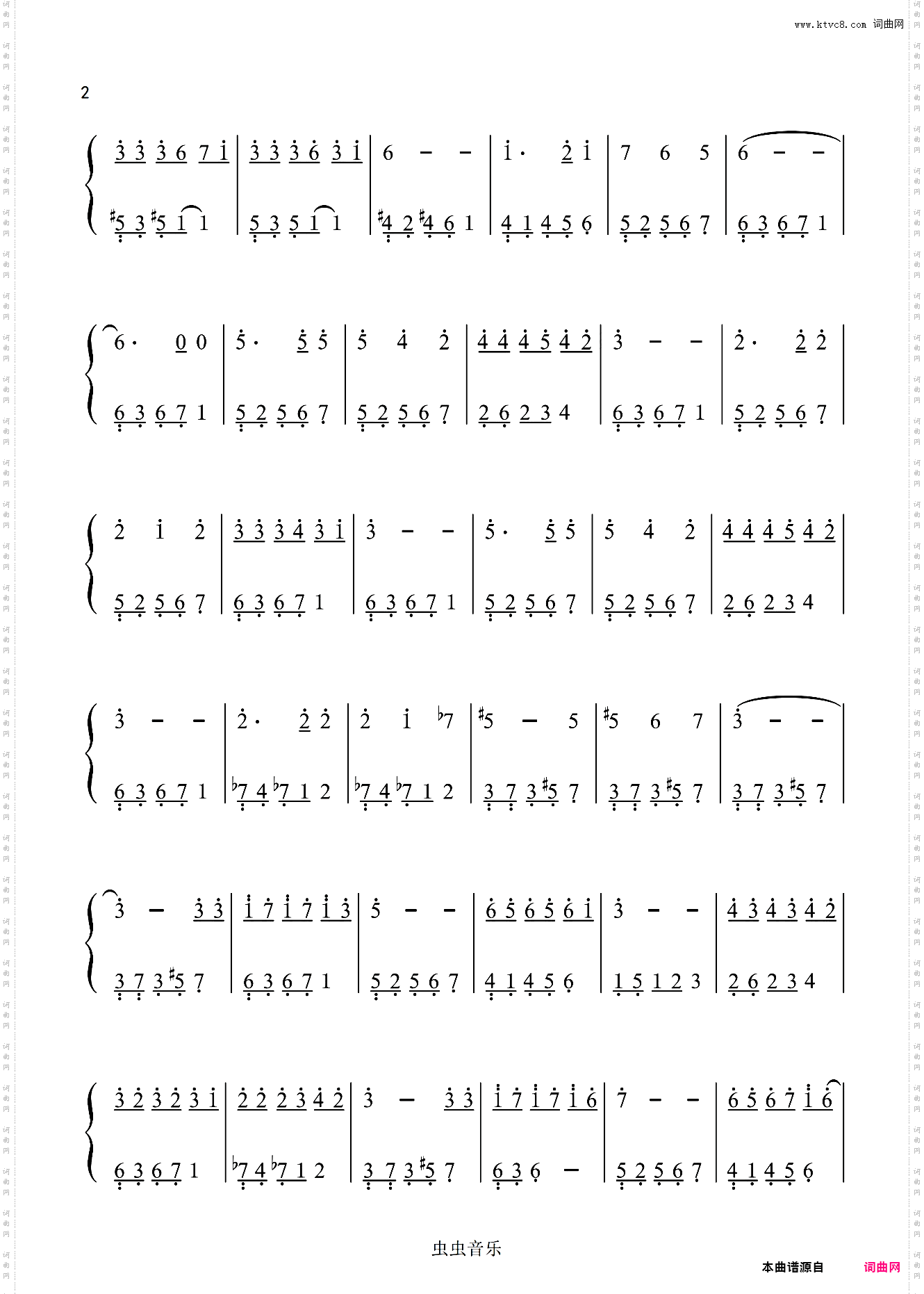 匆匆那年-王菲〖数字简谱〗