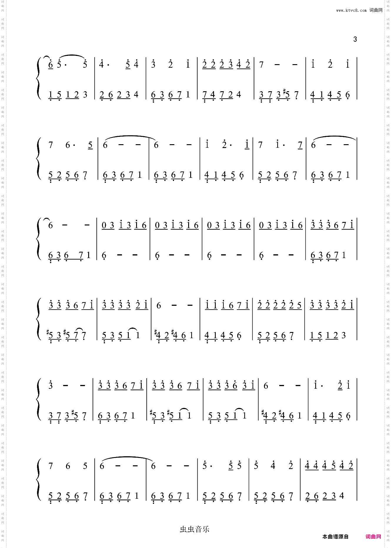 匆匆那年-王菲〖数字简谱〗