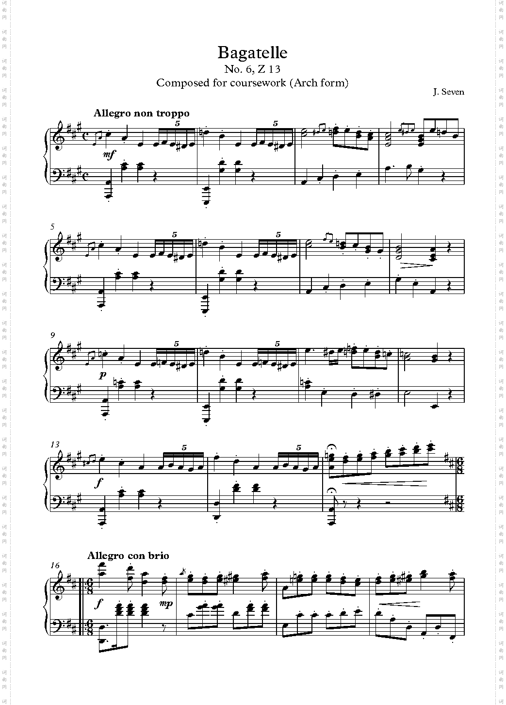 Z13 - Bagatelle No· 6 arch form