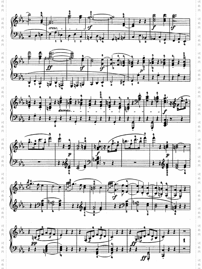 C小调第五钢琴奏鸣曲 - Op· 10—1