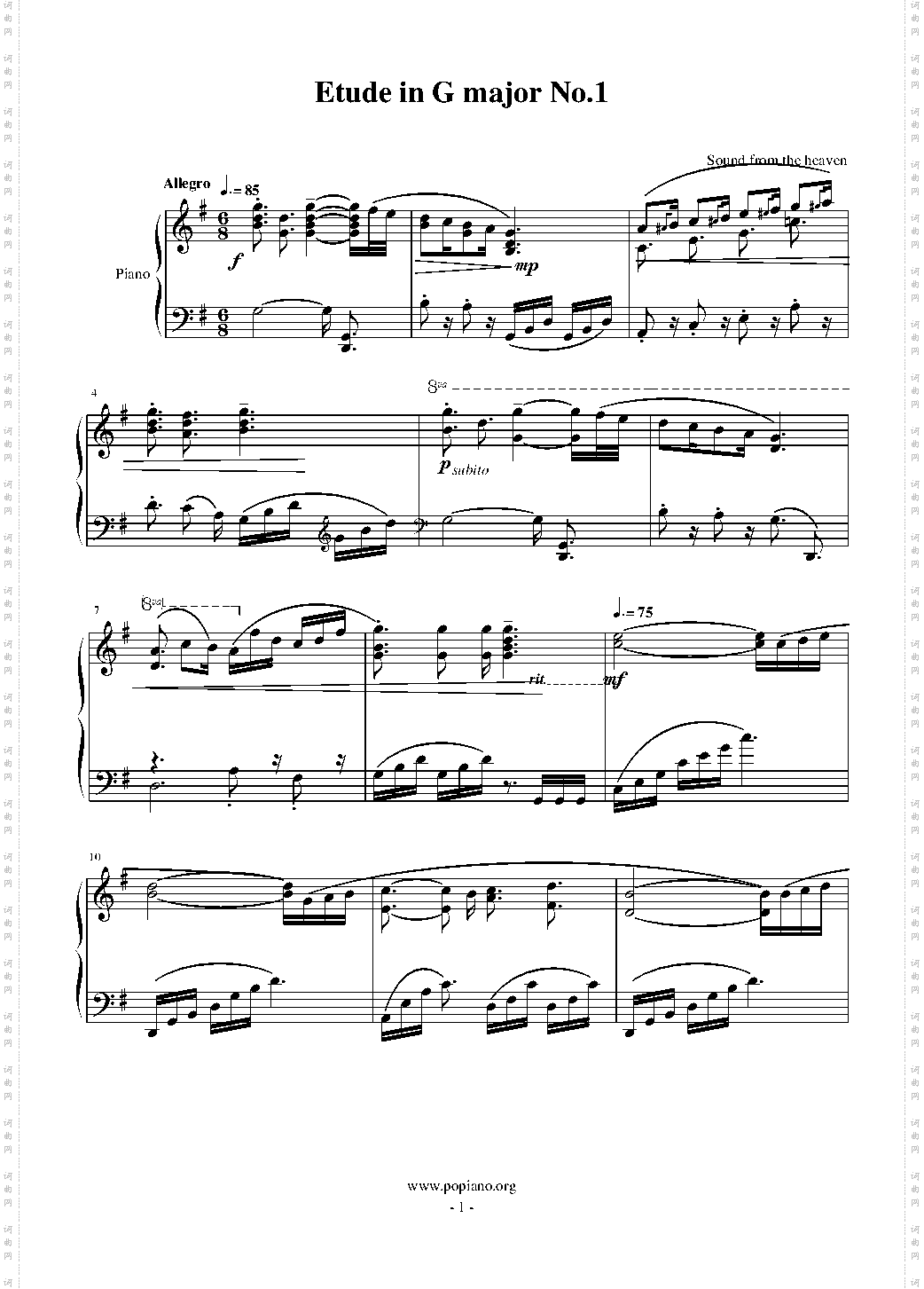 G大调练习曲 No·1