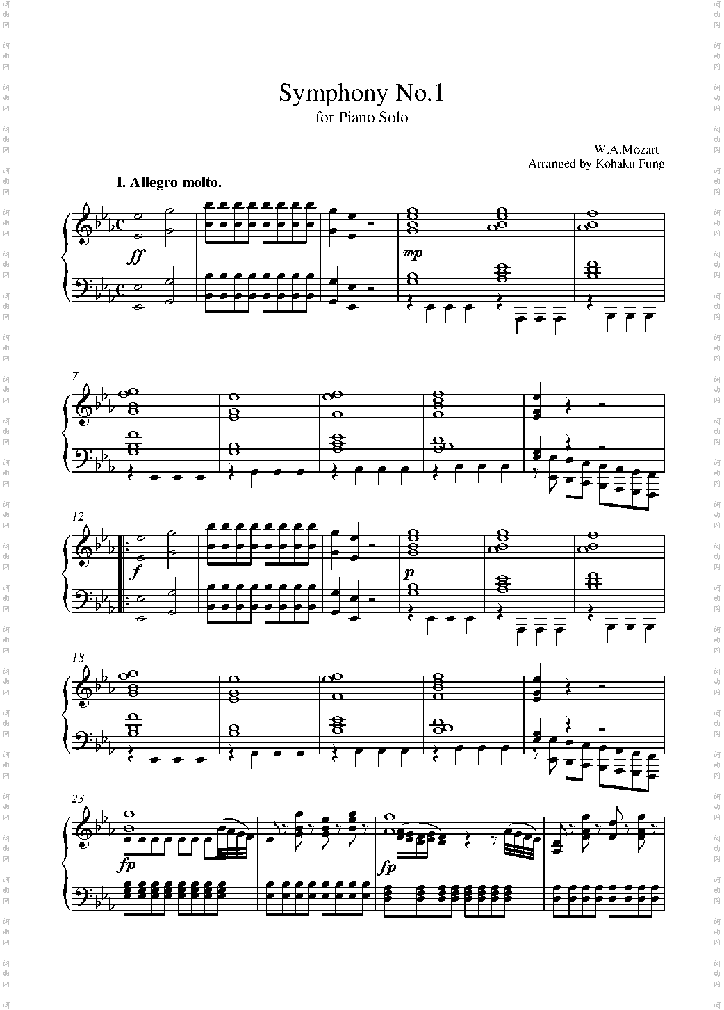 Symphony No·1 for Piano Solo