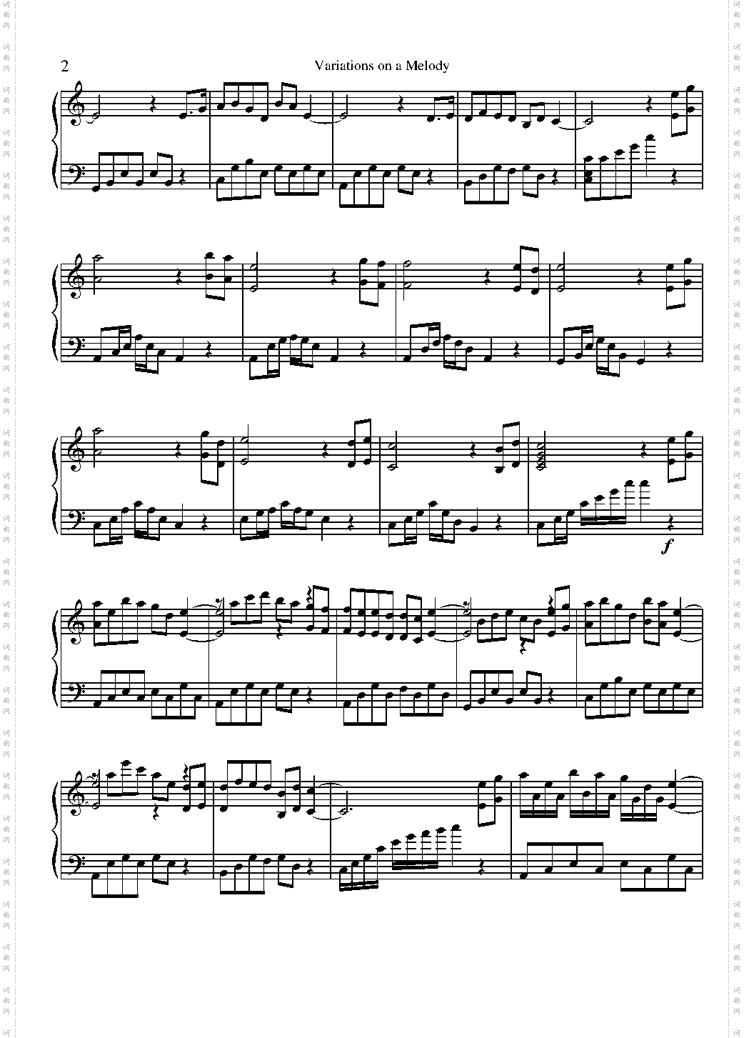 Variations on a Melody