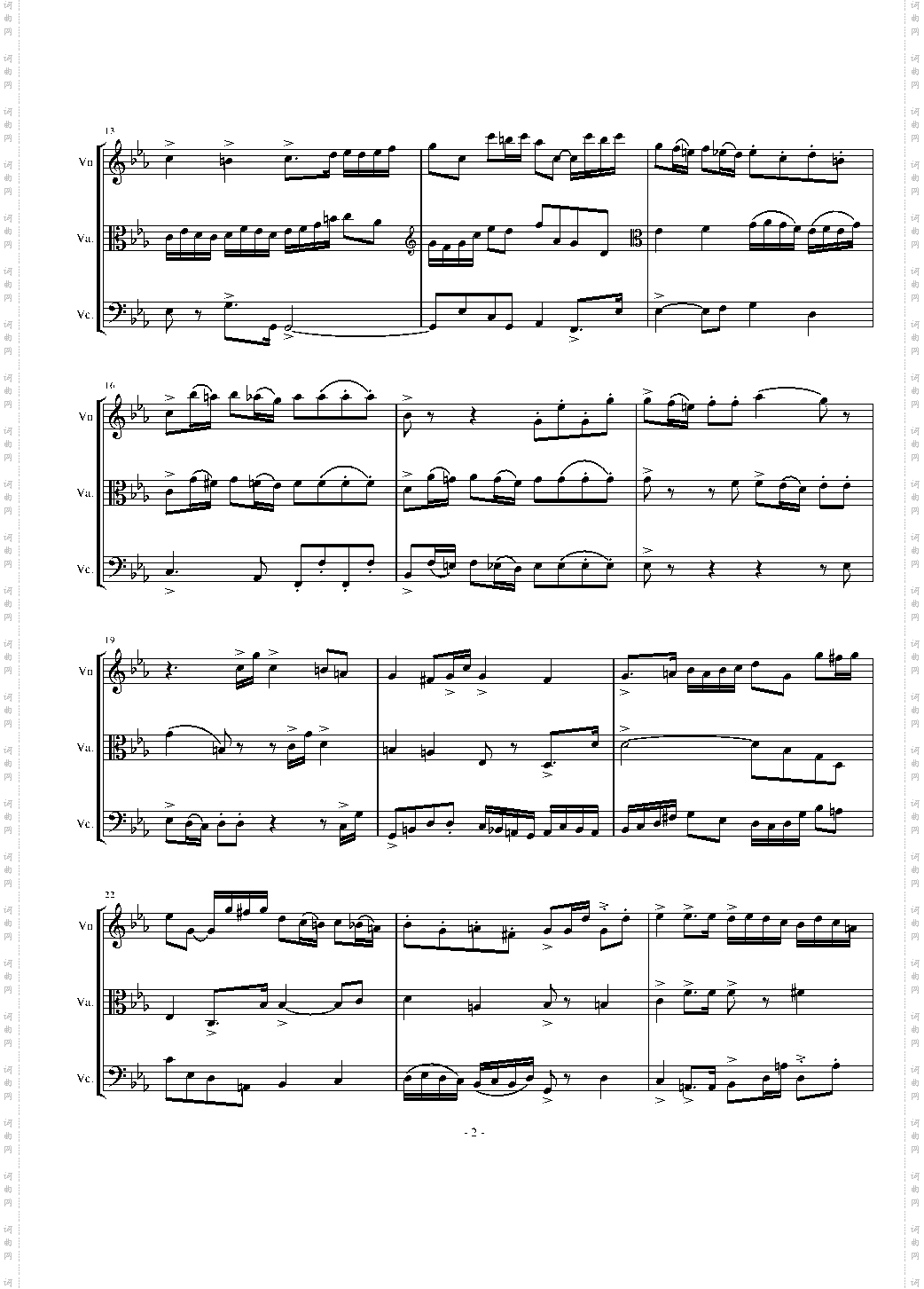 三声部赋格为弦乐三重奏而作