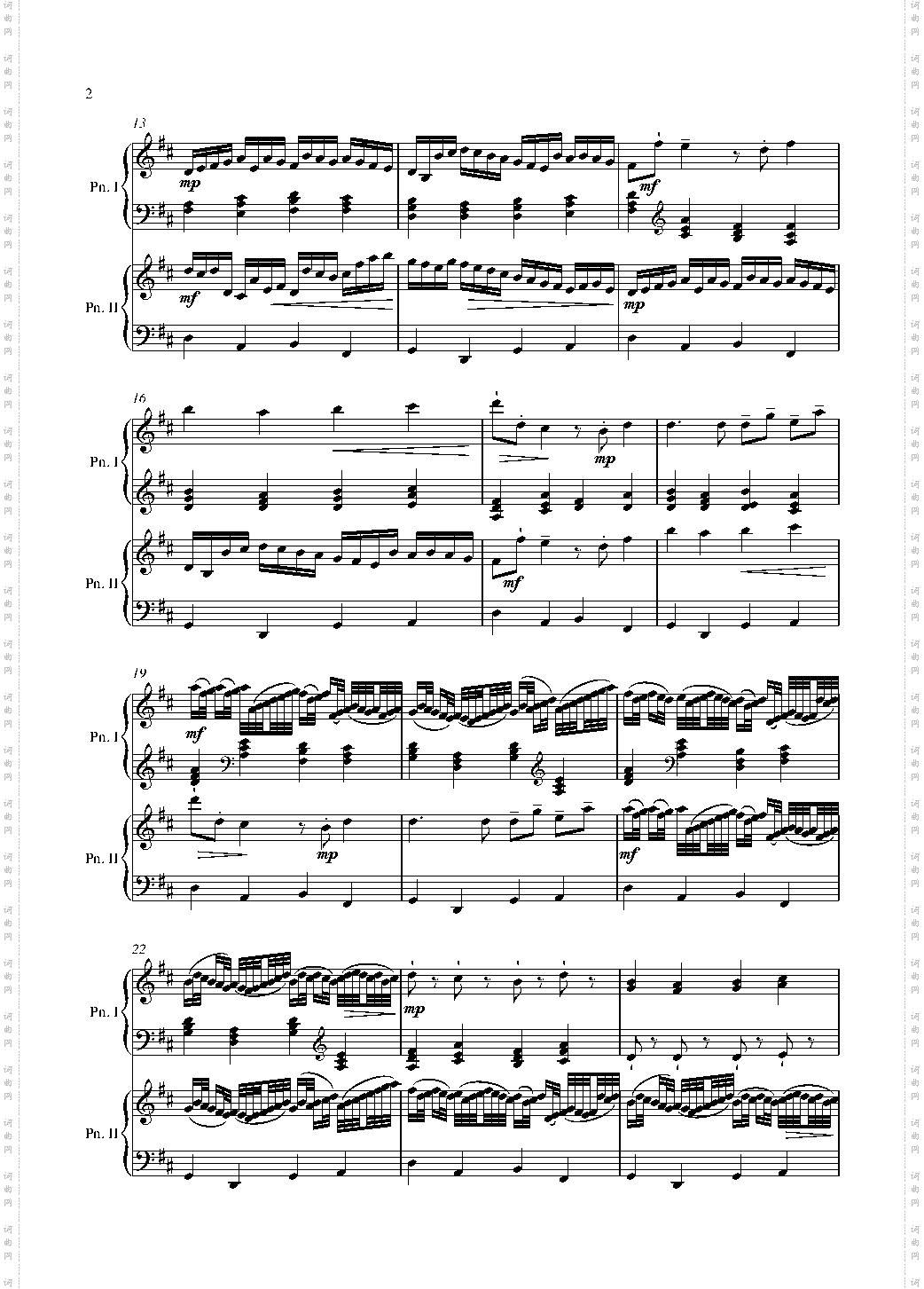 卡农 钢琴二重奏版