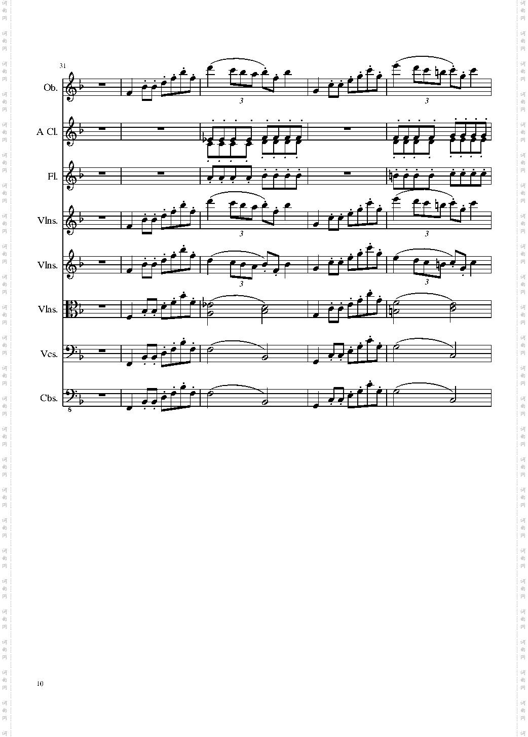 Sonata for strings,Oboes,Clinests and flutes, Op·84