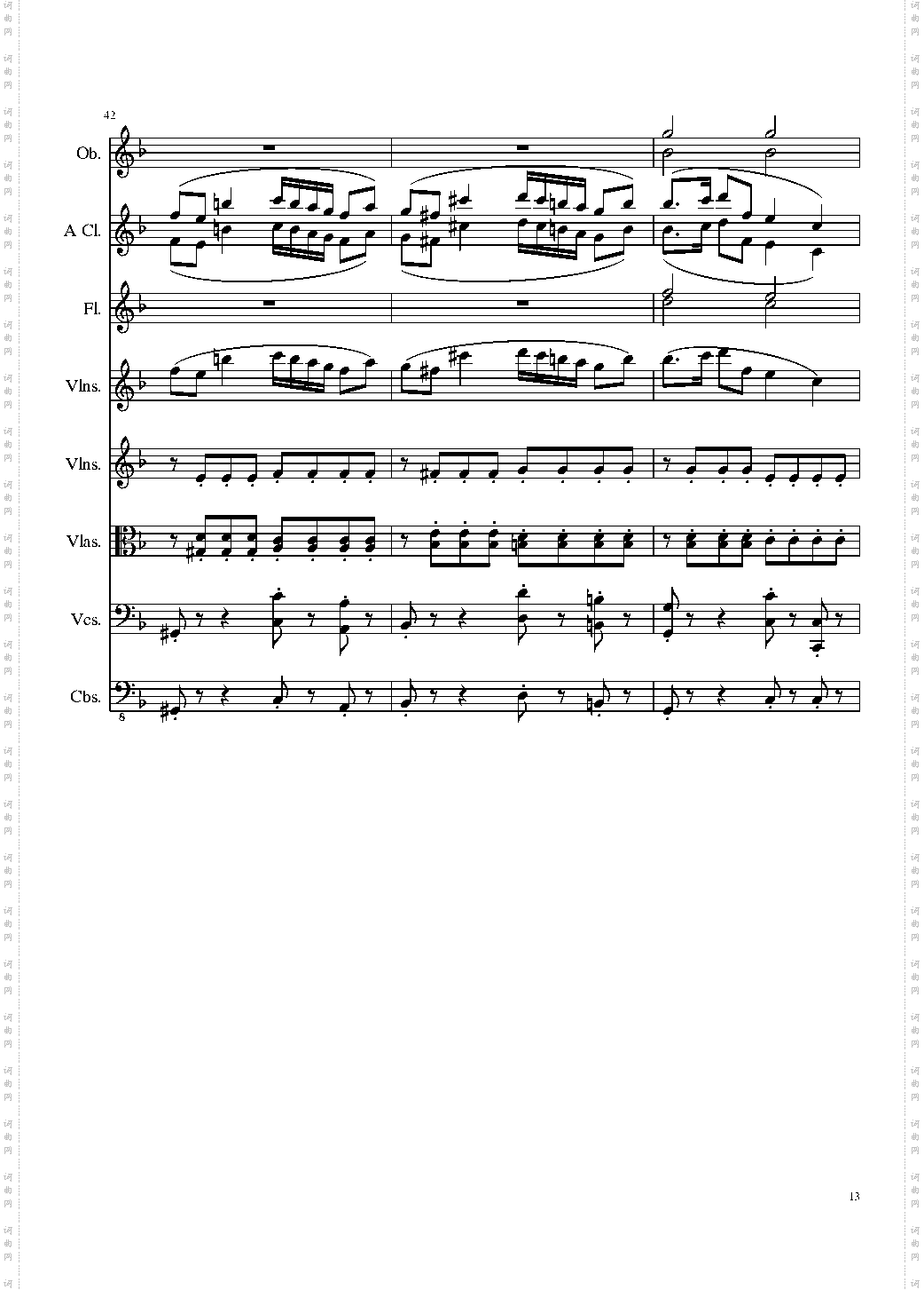 Sonata for strings,Oboes,Clinests and flutes, Op·84