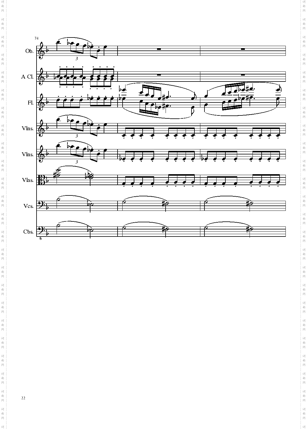 Sonata for strings,Oboes,Clinests and flutes, Op·84