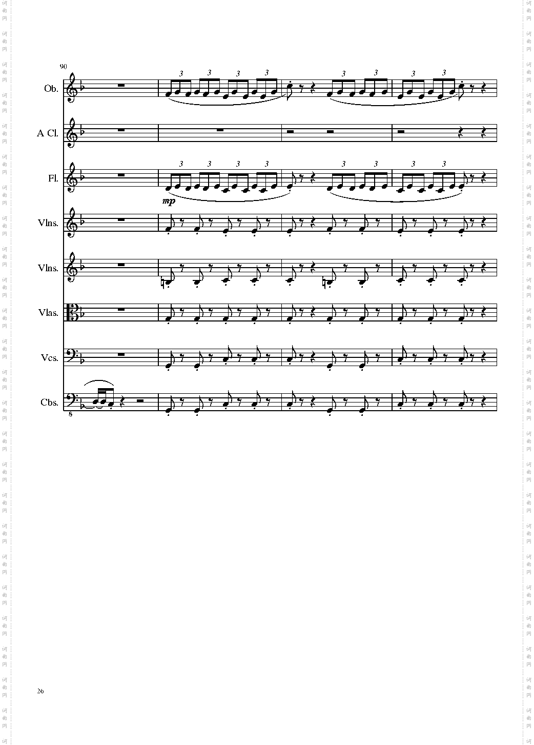 Sonata for strings,Oboes,Clinests and flutes, Op·84