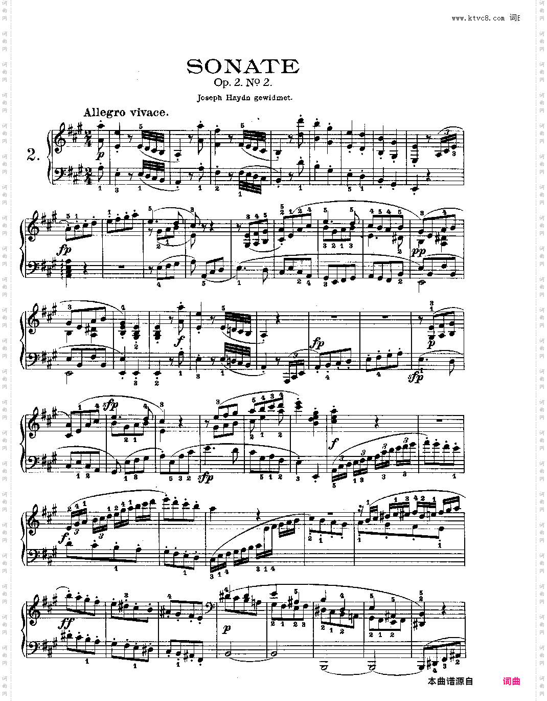 A大调第二钢琴奏鸣曲