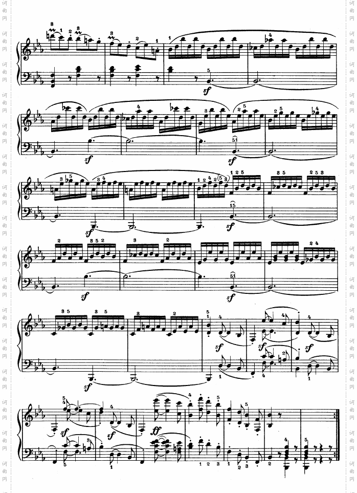 降E大调第四钢琴奏鸣曲-Op·7
