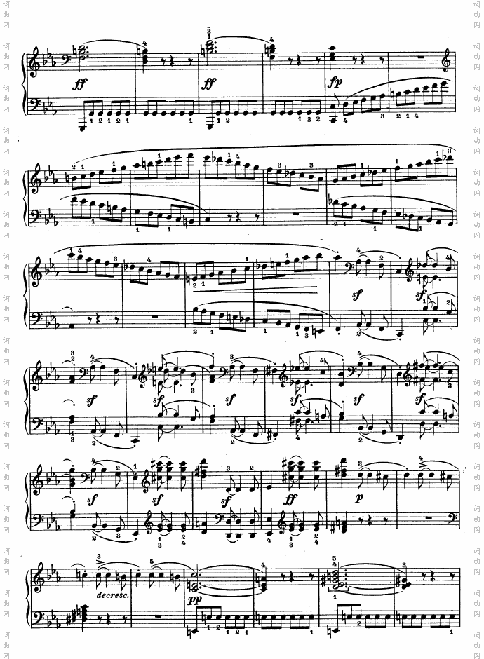 降E大调第四钢琴奏鸣曲-Op·7