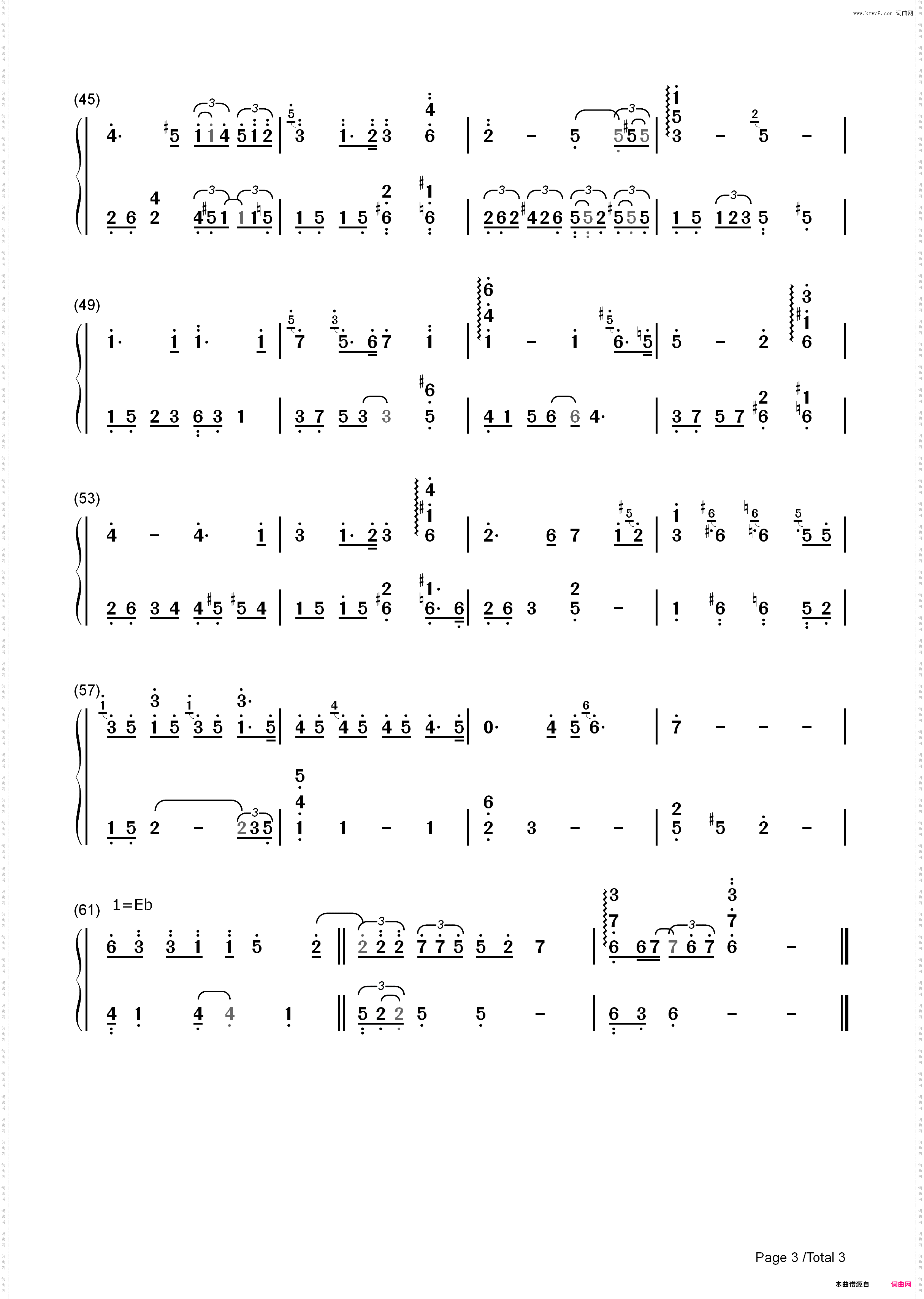 Over The Rainbow-Nana Mouskouri_简谱版