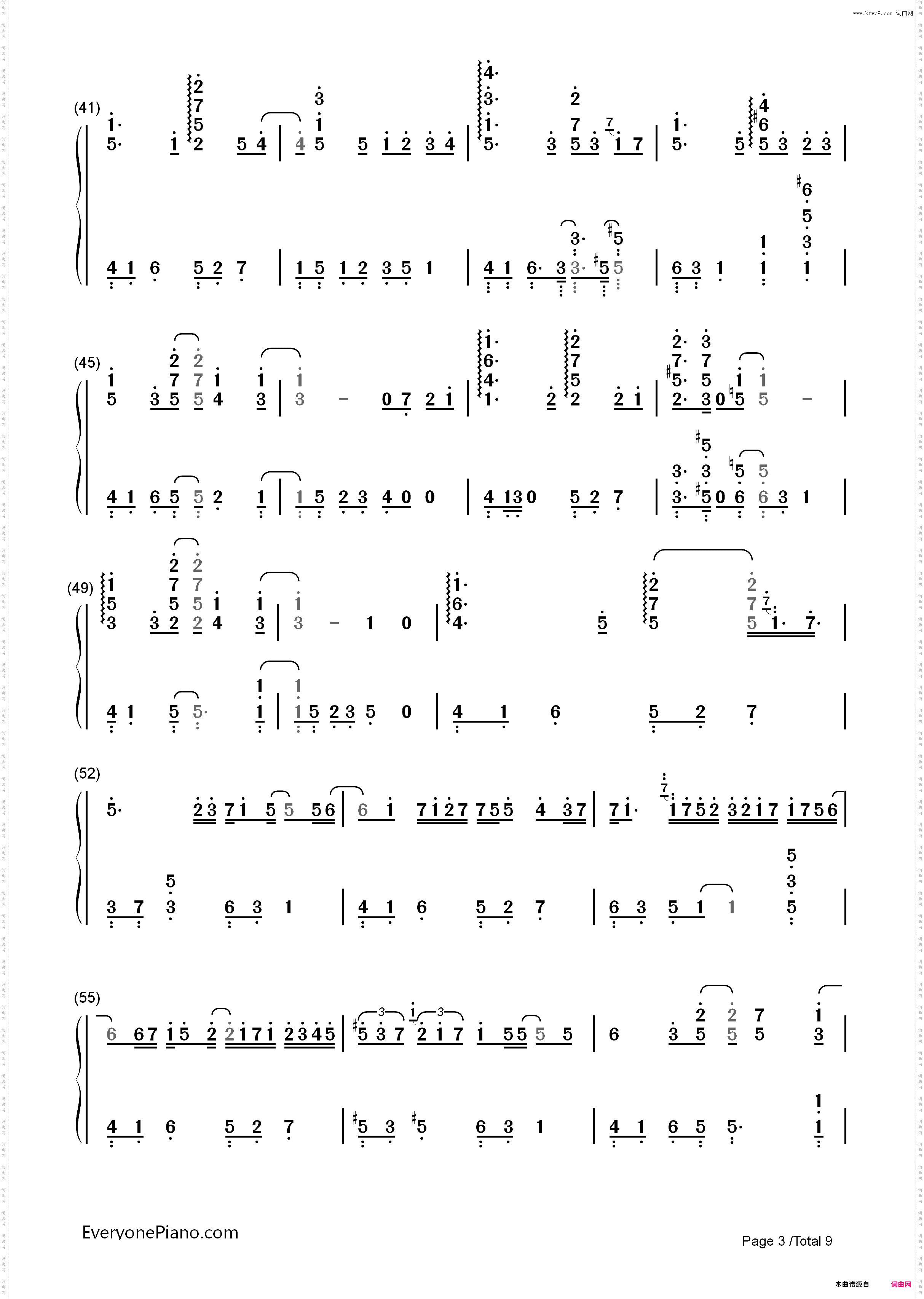 Pianissimo-初音ミク_简谱版