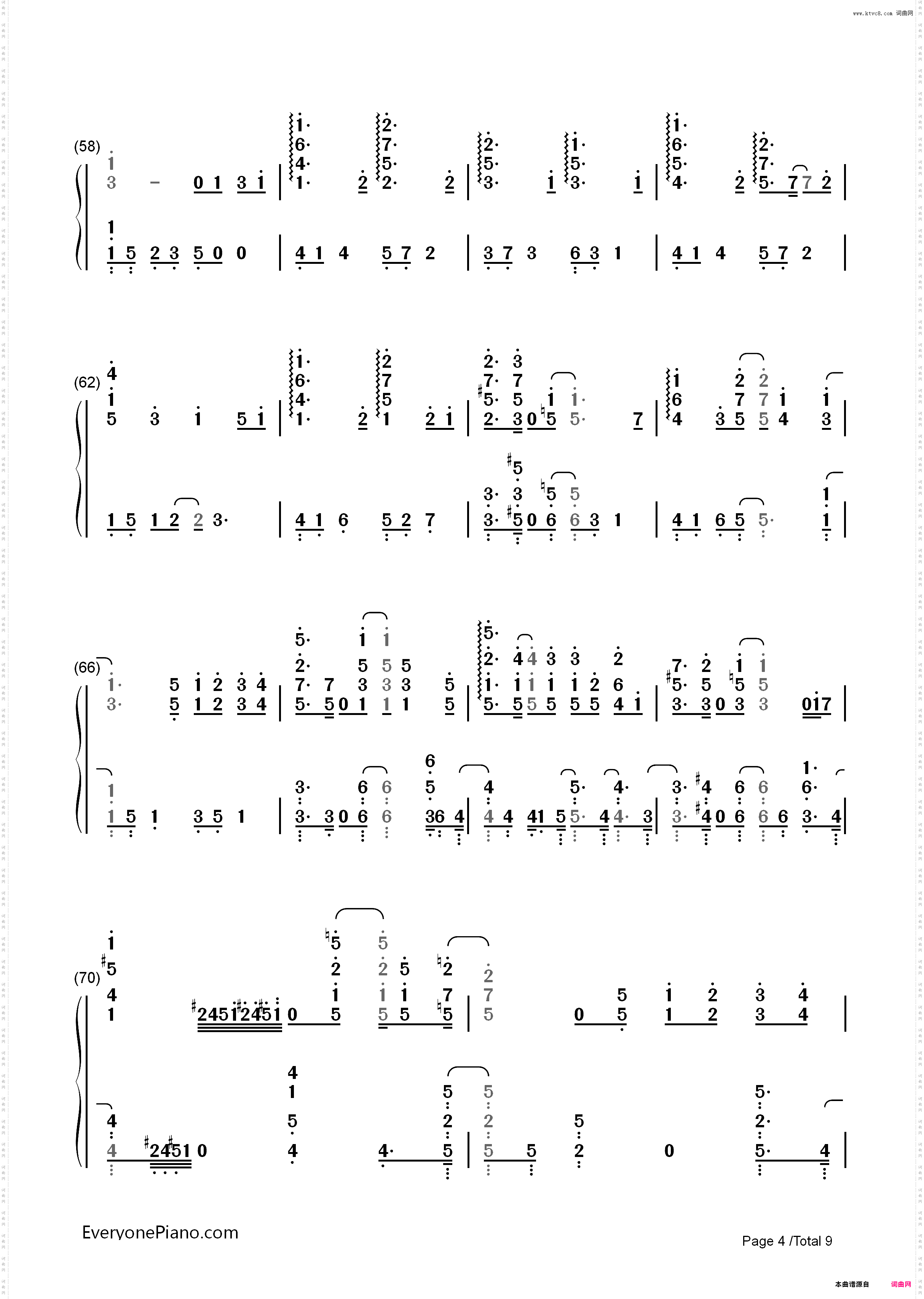 Pianissimo-初音ミク_简谱版