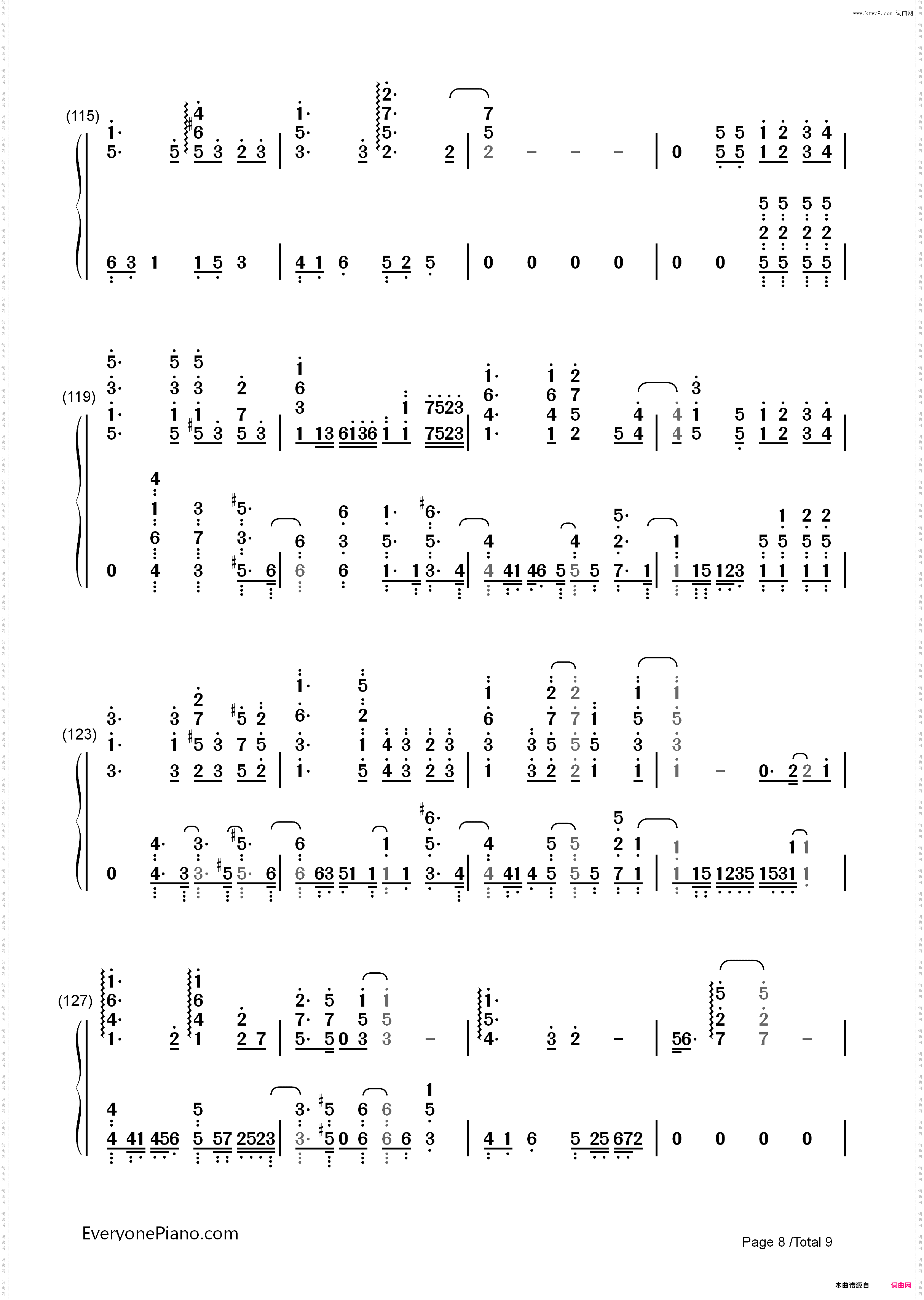 Pianissimo-初音ミク_简谱版