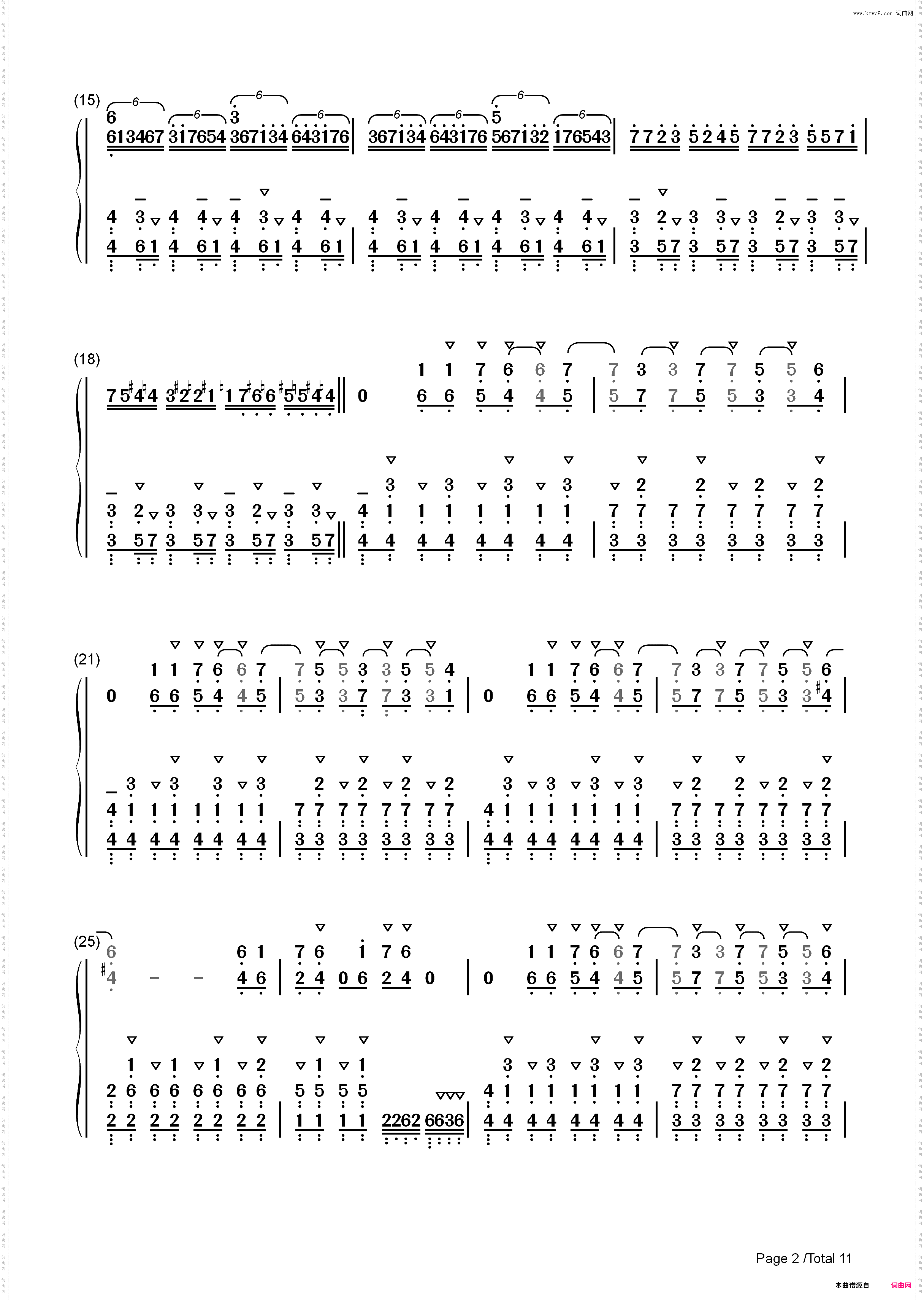 ココロ-镜音リン_简谱版