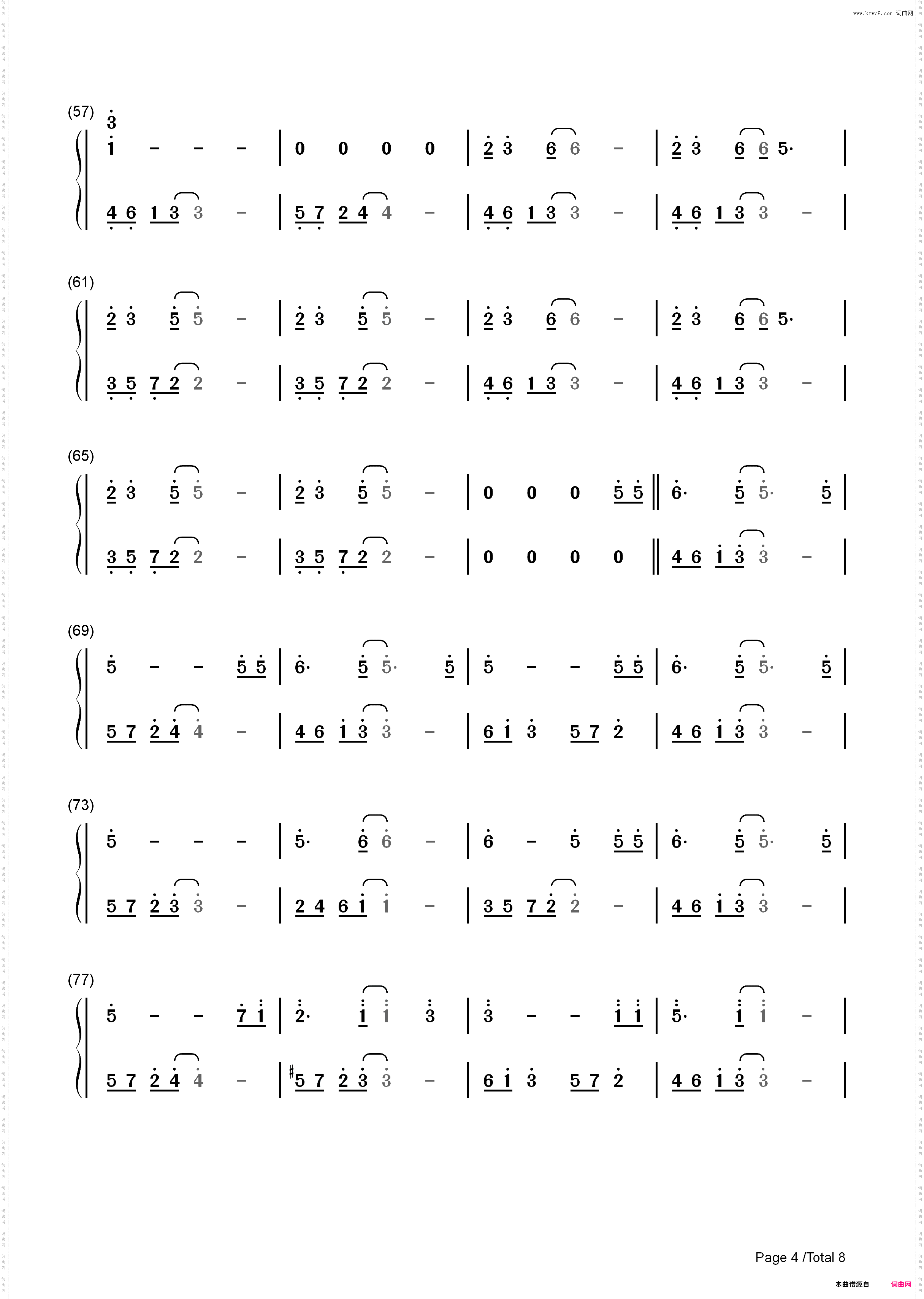 Last regrets-Kanon 主题曲_简谱版