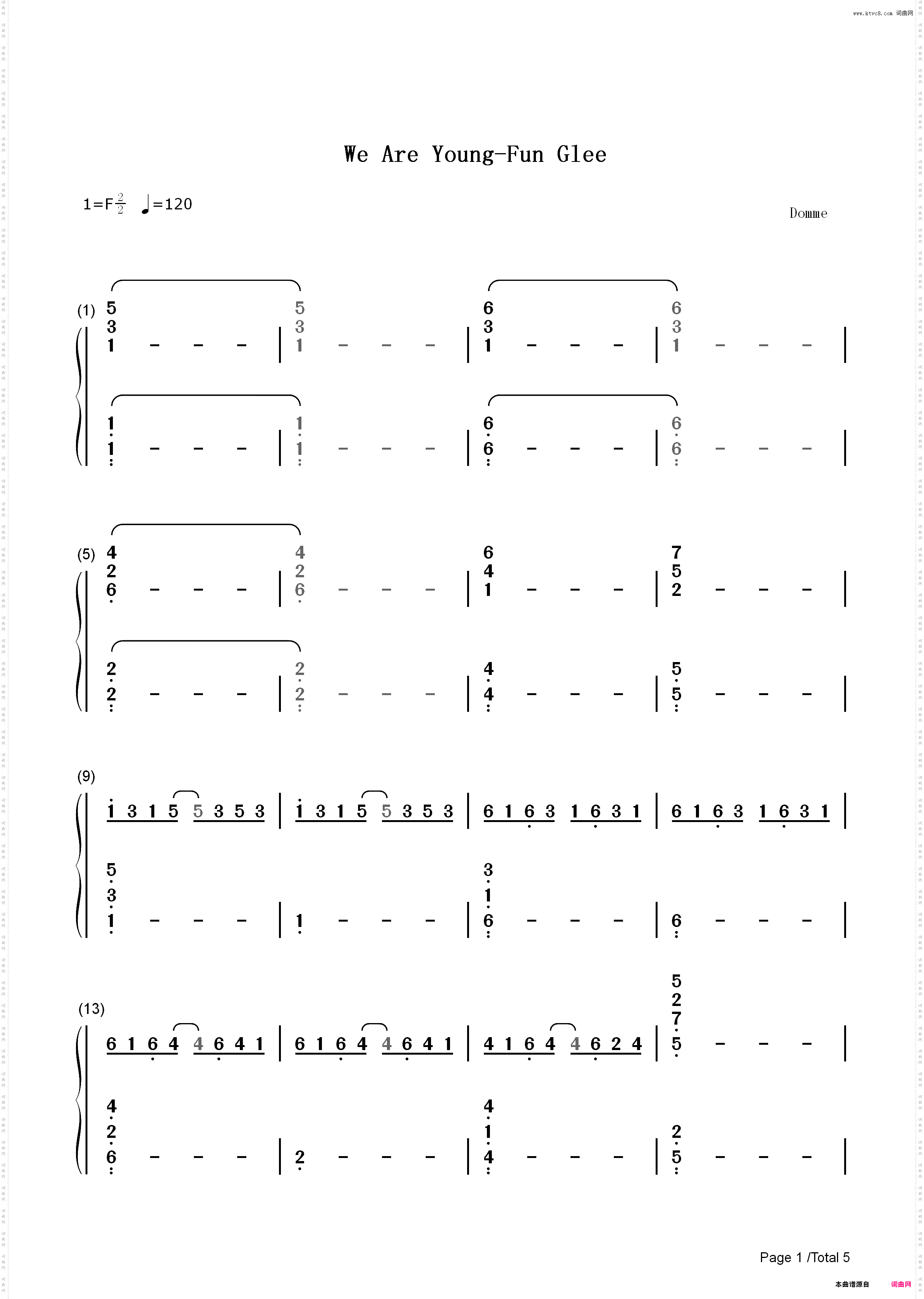 We Are Young-Fun_简谱版
