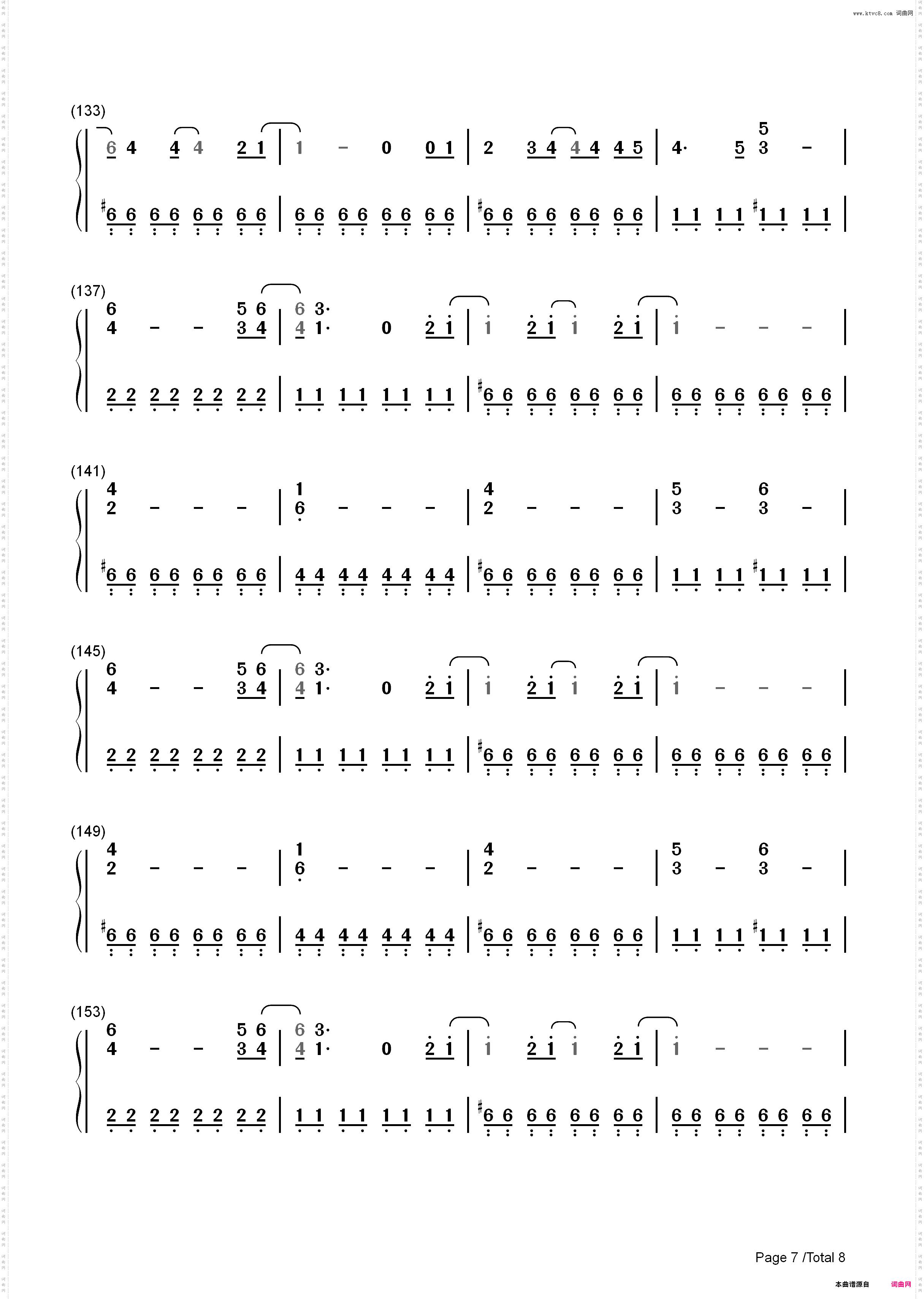 My will-犬夜叉ED1_简谱版