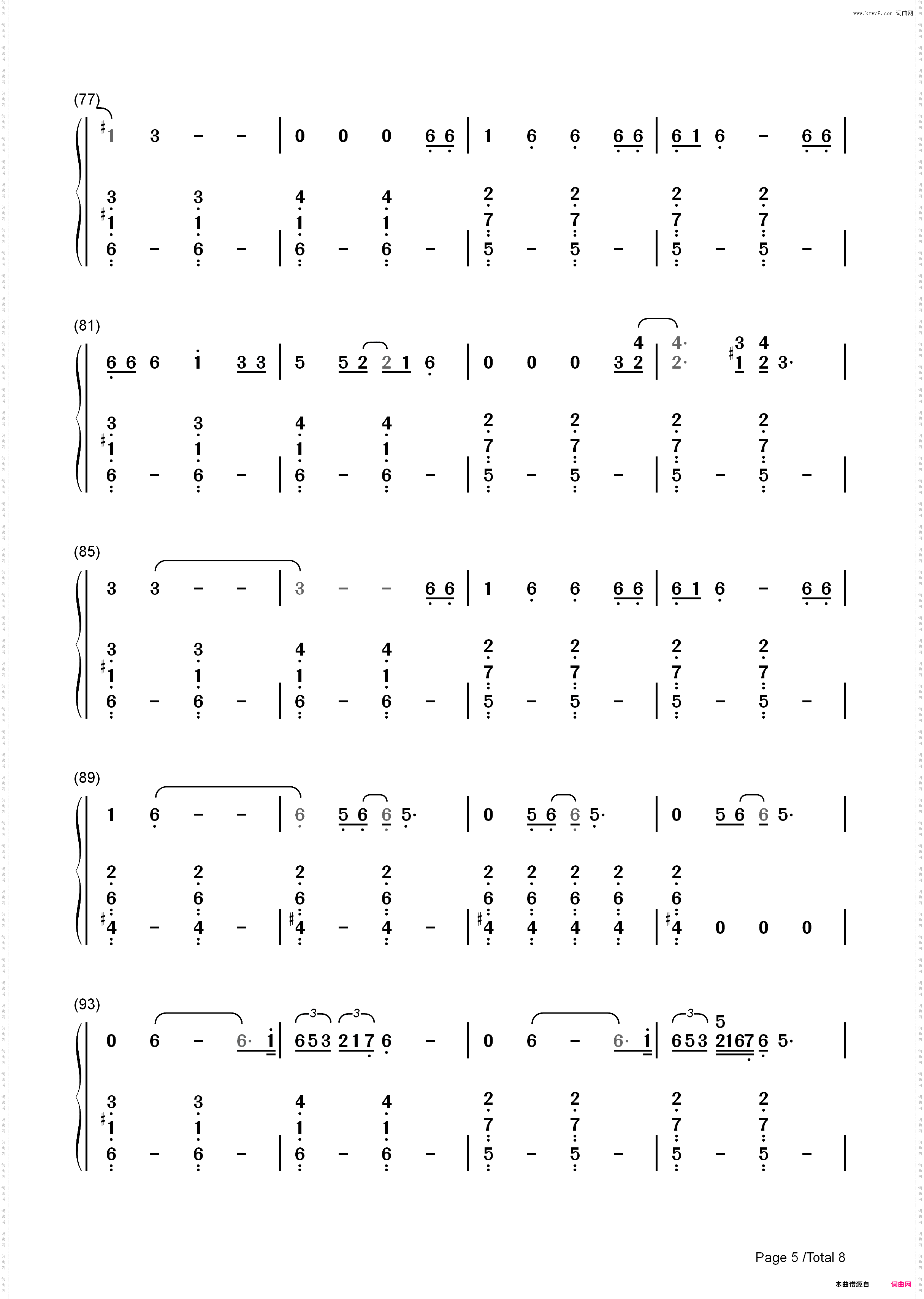 Empire-Shakira_简谱版