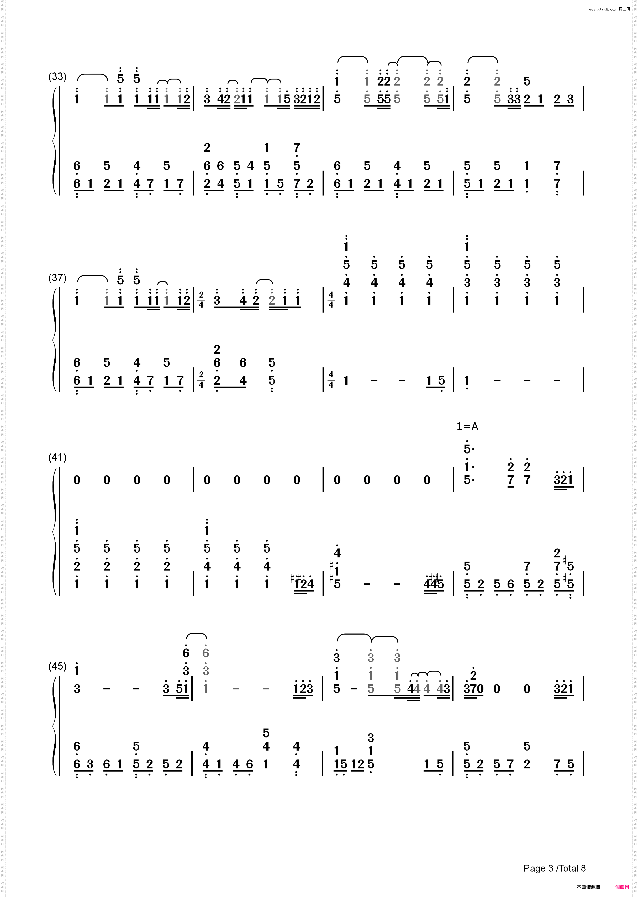 银色飞行船-被狙击的学园OP_简谱版