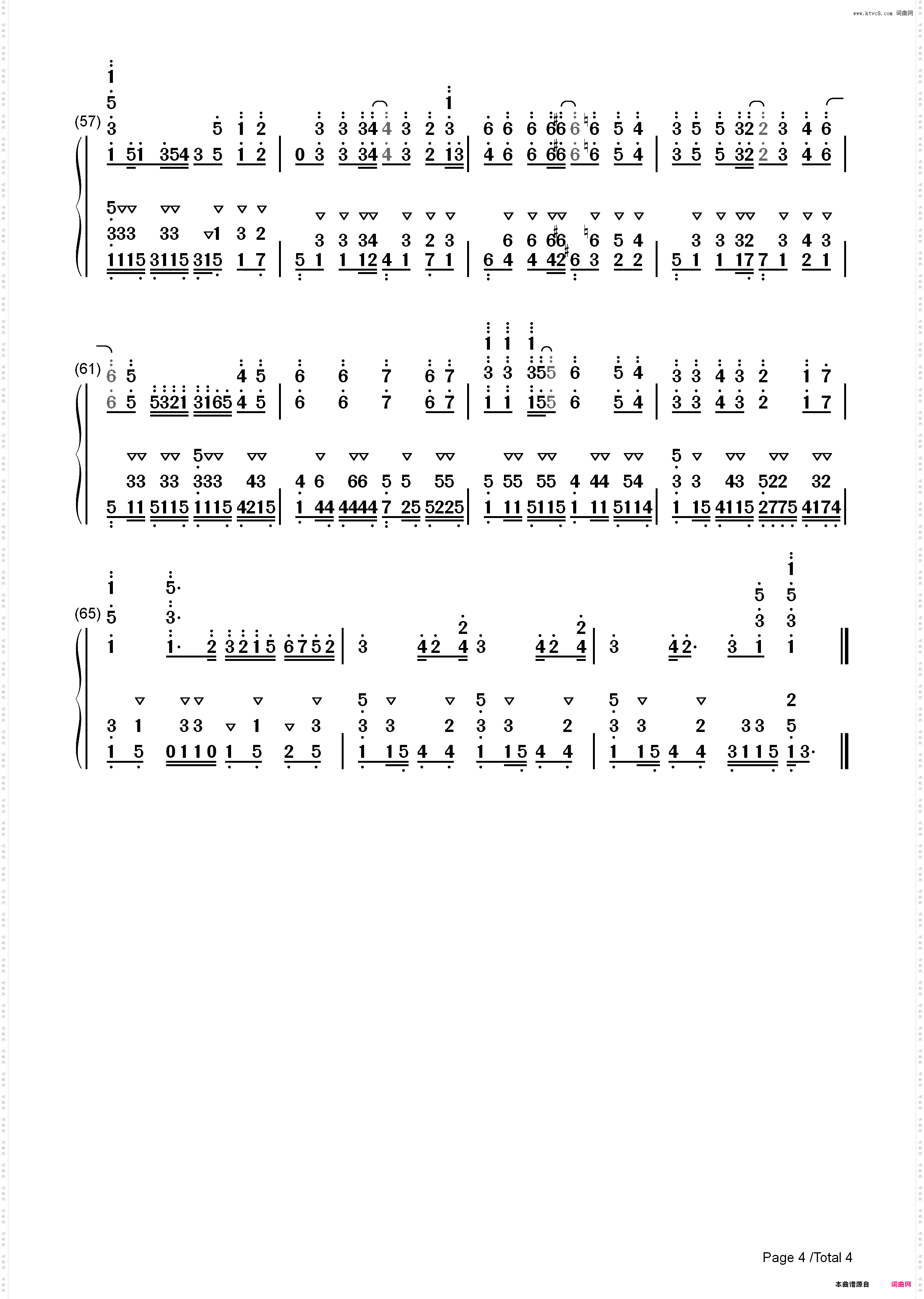 top of the world-世界之巅_简谱版