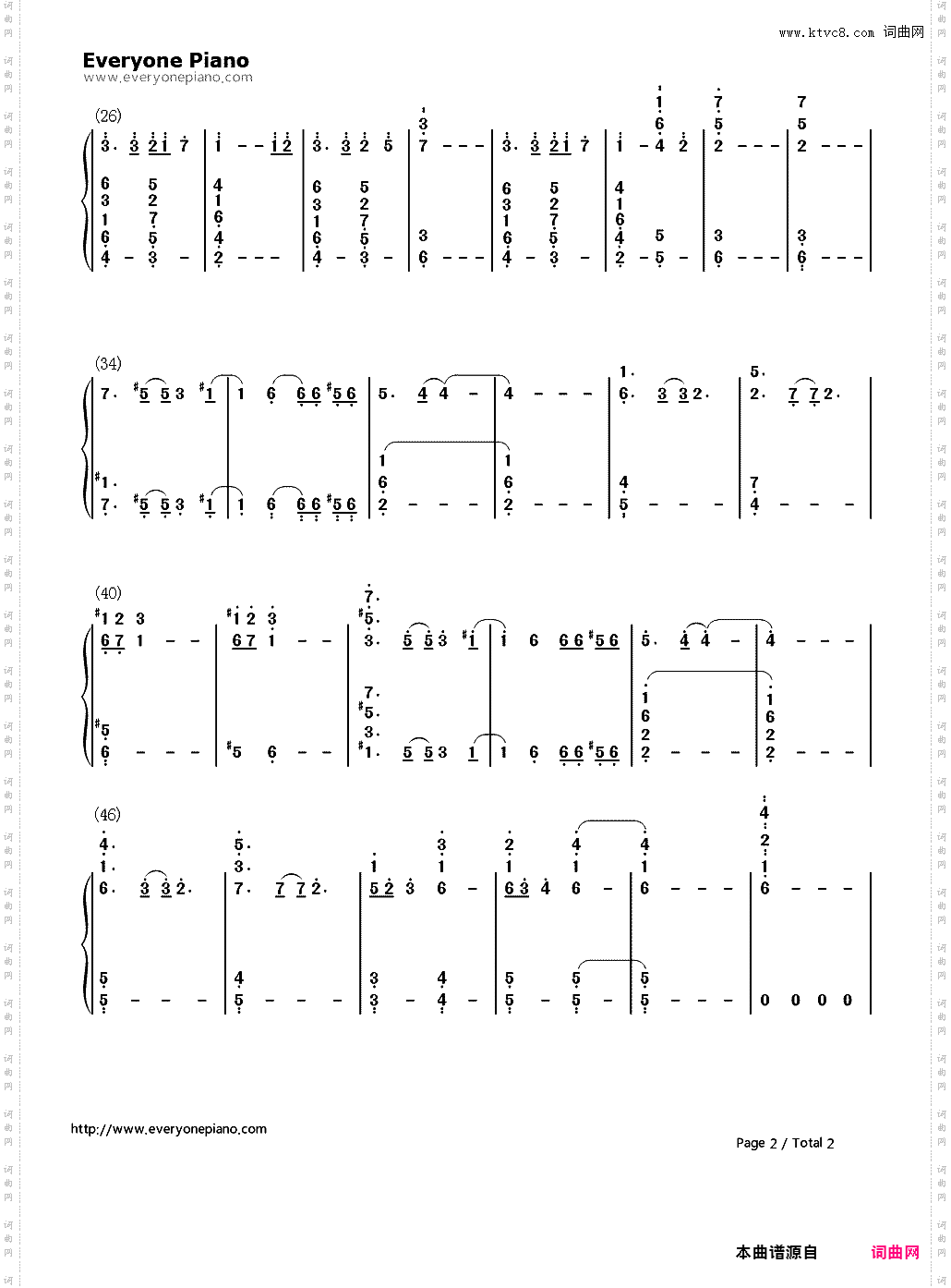 Ks Theme-EOP教学曲_简谱版