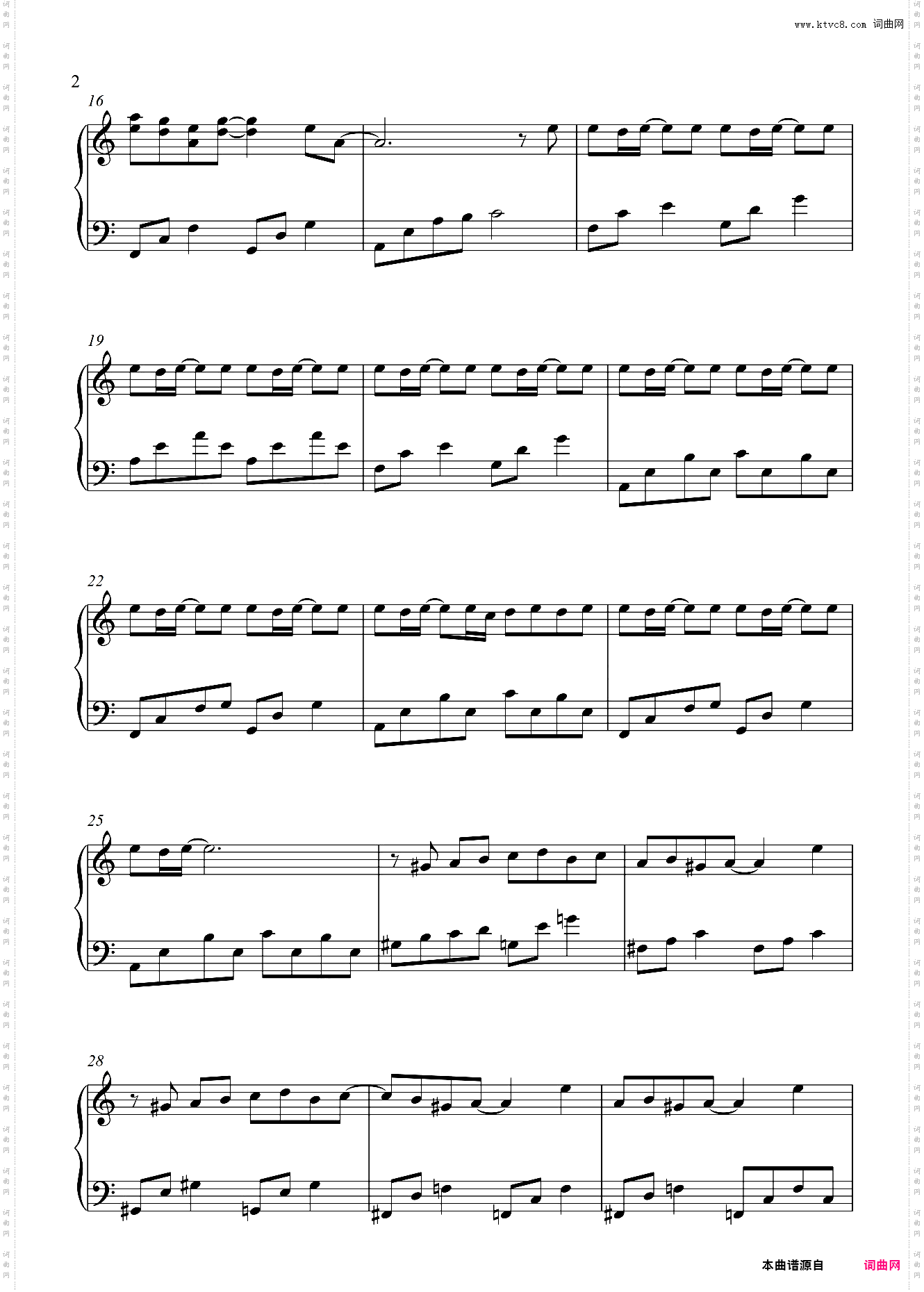 周杰伦《反方向的钟》C调 好听易弹