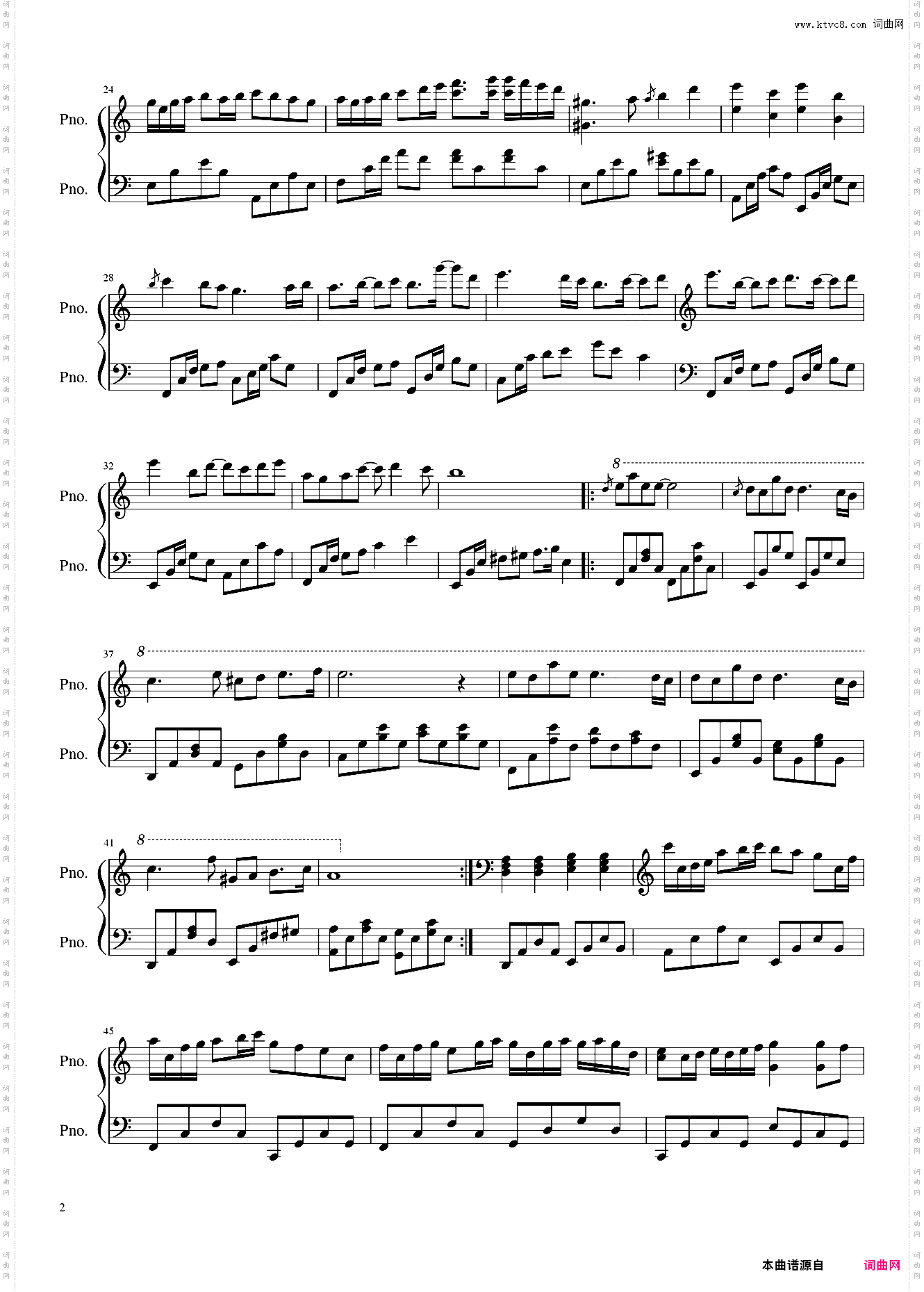 Sweet rain 雪花颂E 花之泪 Danbi 钢琴谱