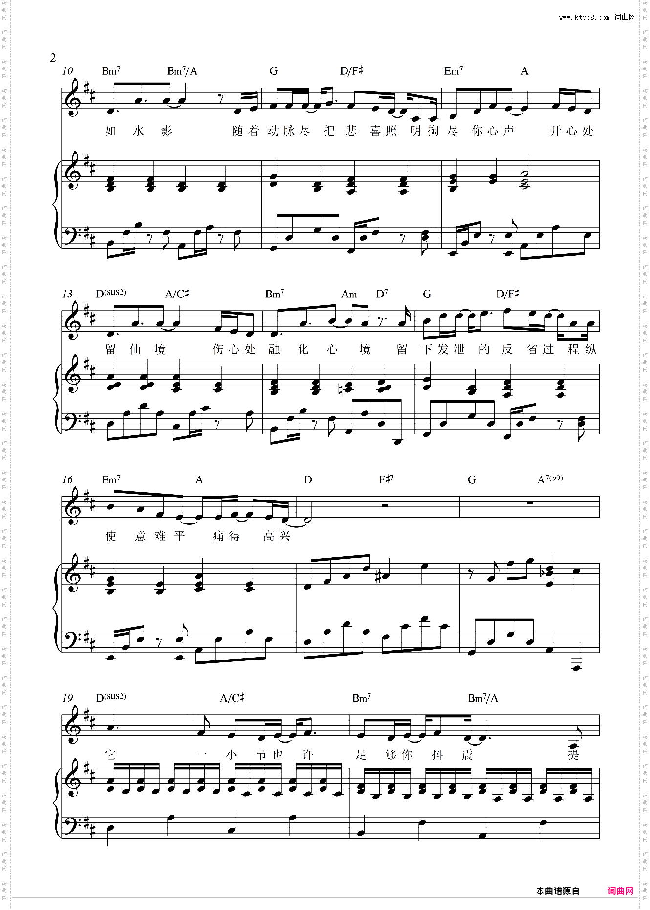 歌·颂-陈奕迅 弹唱谱