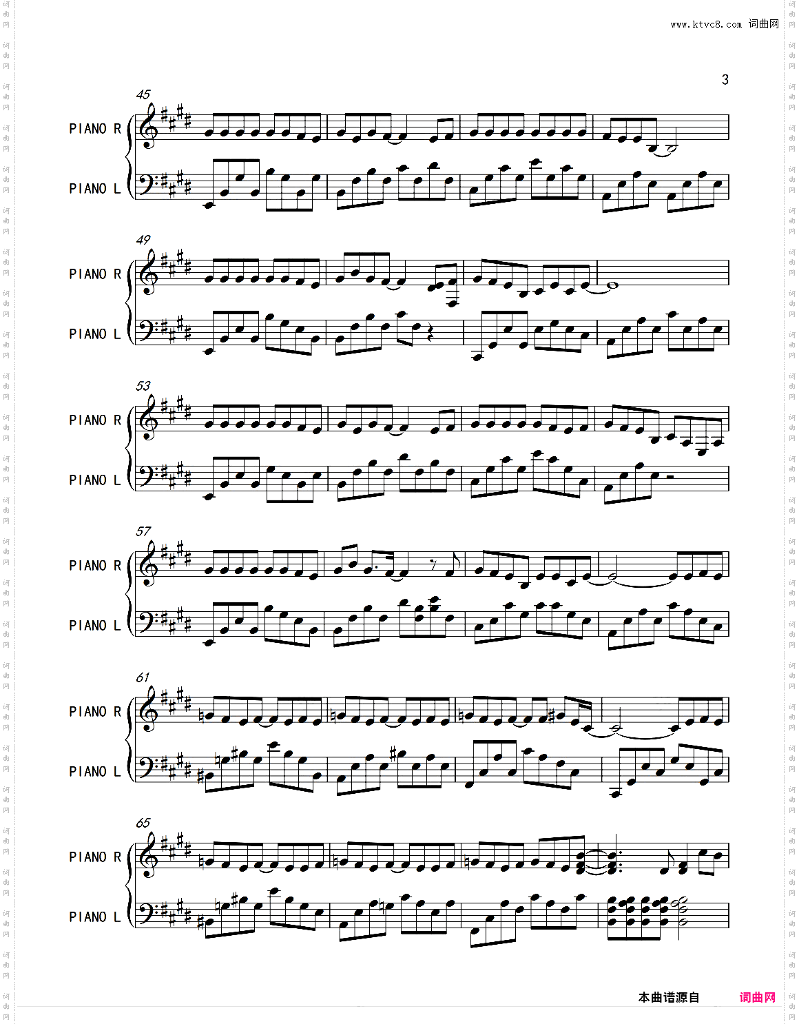 追梦赤子心-GALA钢琴原版