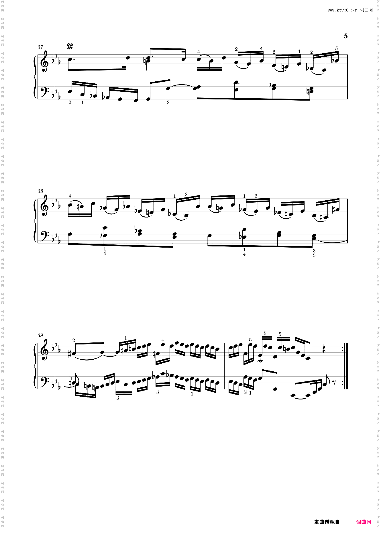 巴赫C小调幻想曲 BWV 906带指法