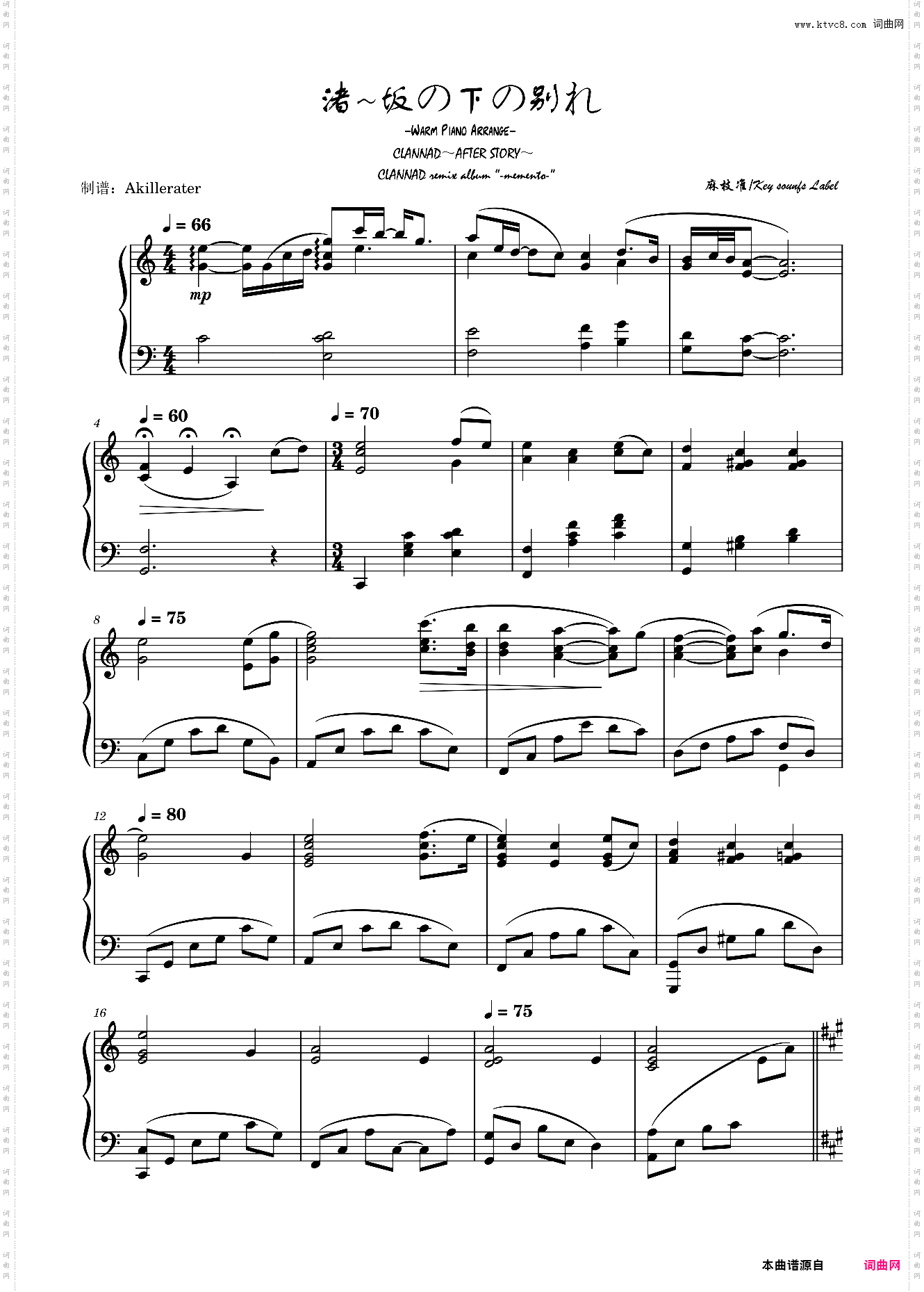 渚~坂の下の别れWarm Piano Arrange《CLANNAD～AFTER STORY～》