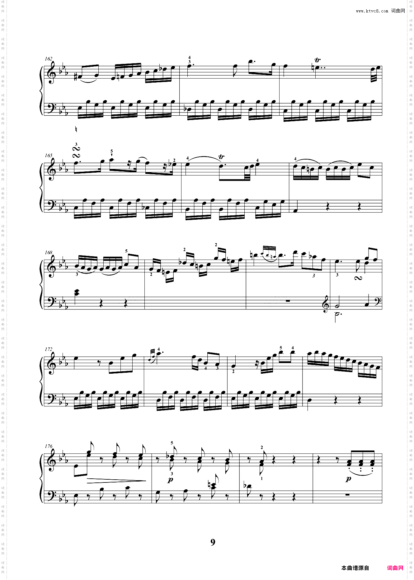 8级 大型乐曲 降E大调奏鸣曲第一乐章