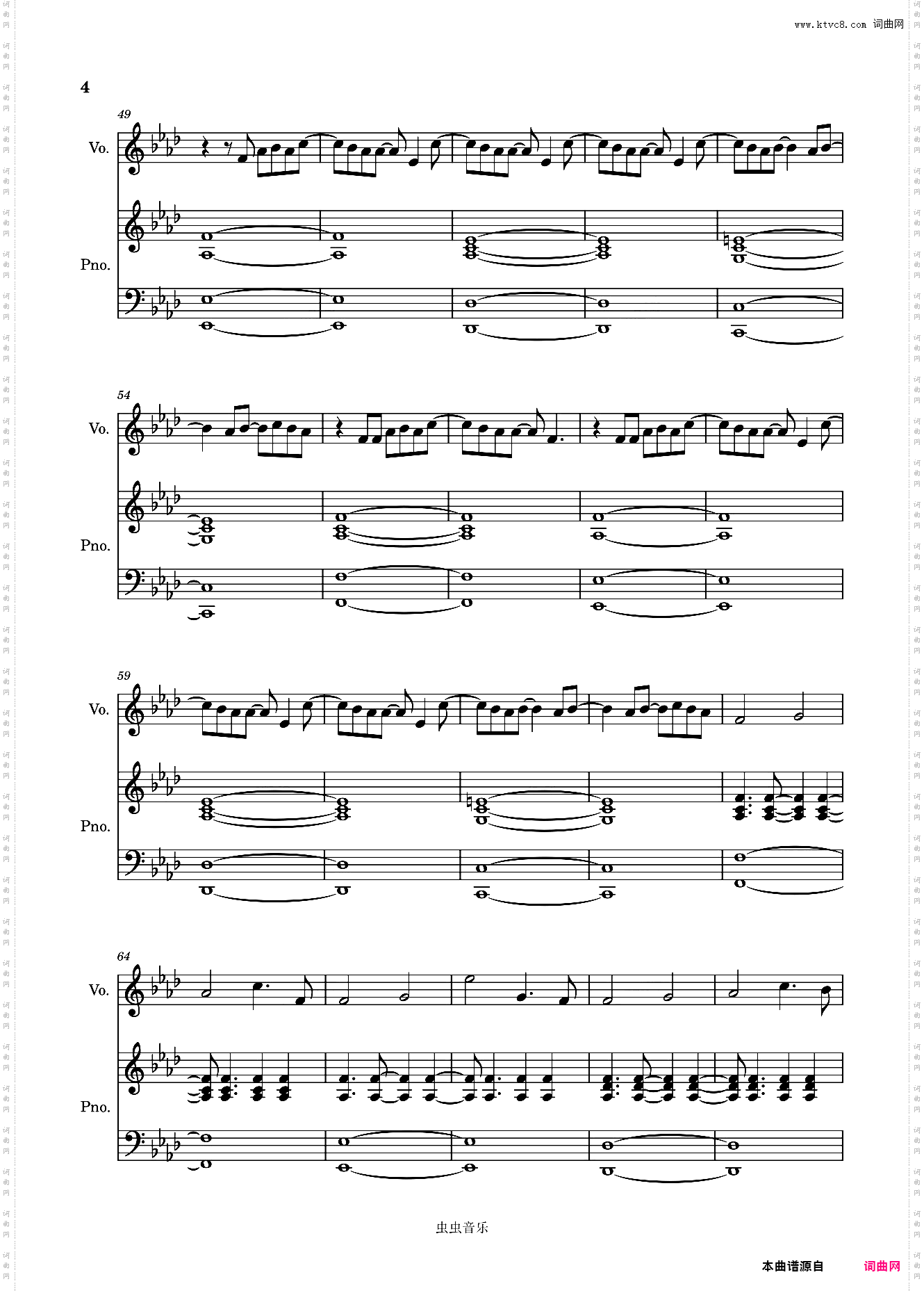 凄美地-郭顶Ab原调钢琴谱