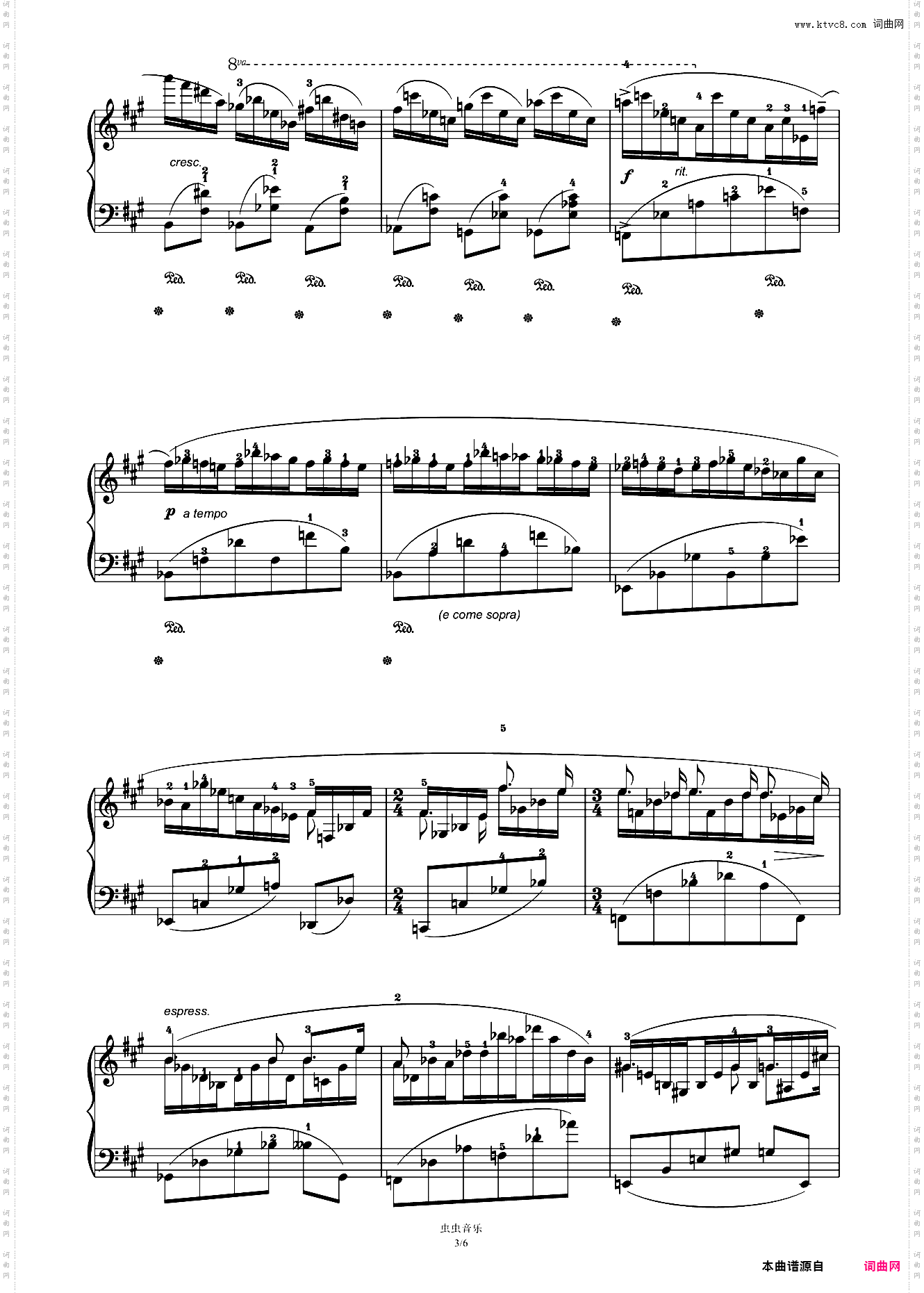 第十级A-2·练习曲Op·15 No·9