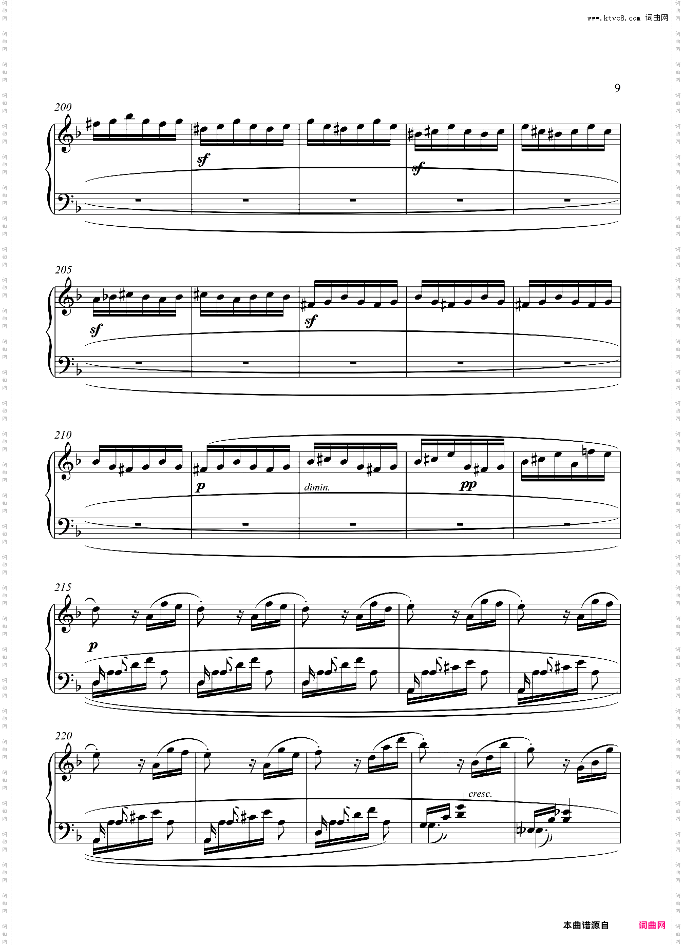 奏鸣曲 Op·31 No·2 第三乐章
