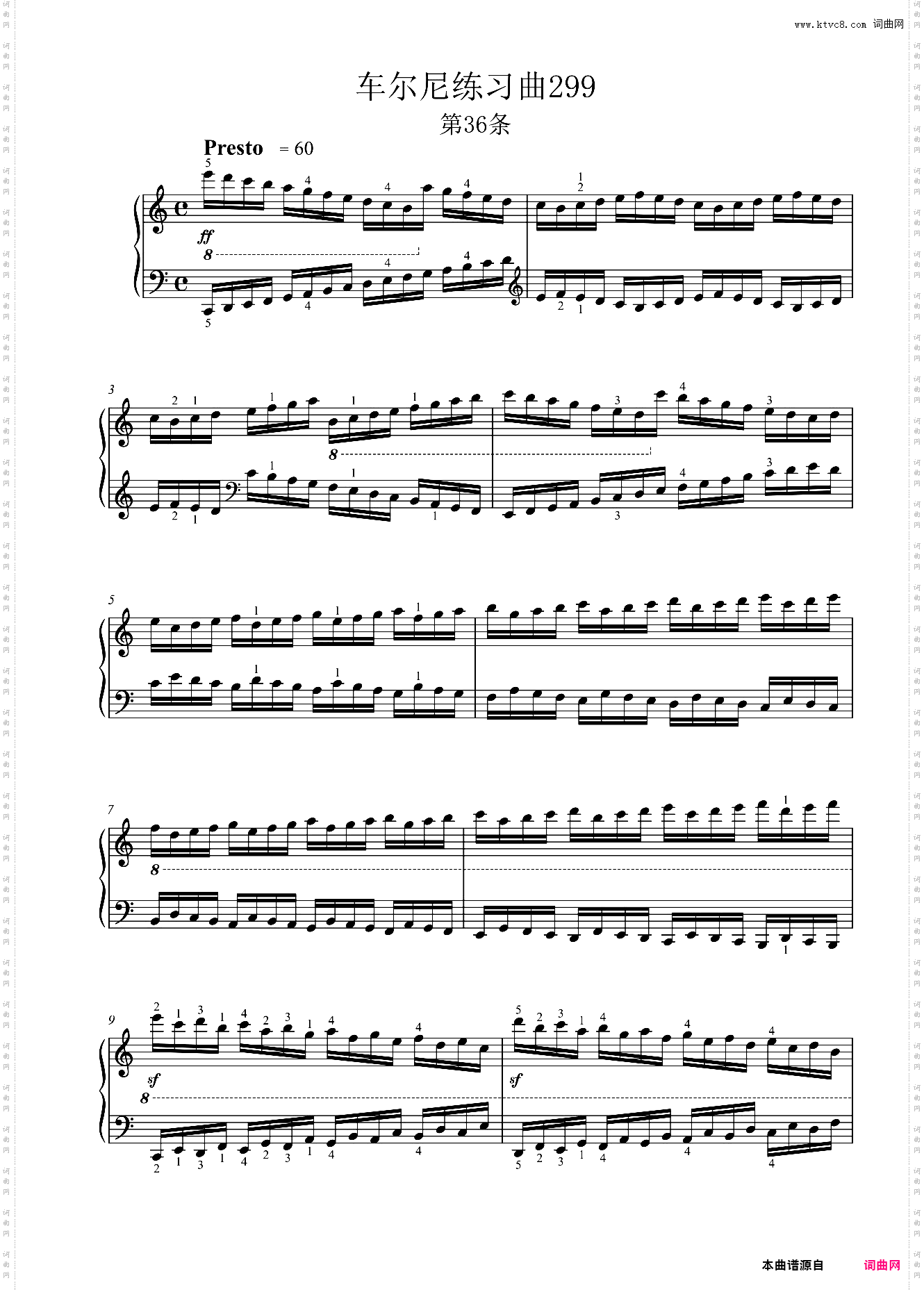车尔尼299，No36