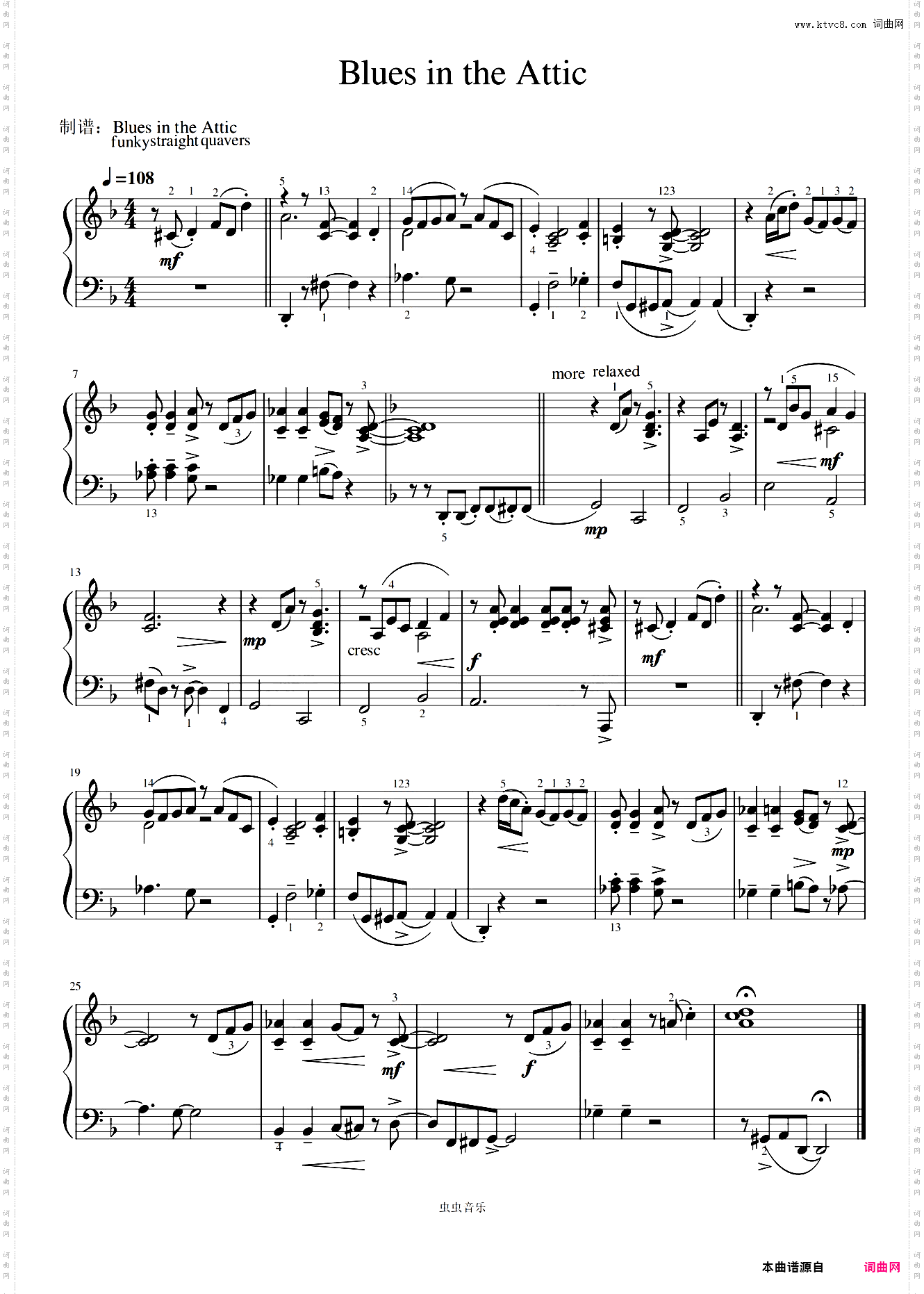 Blues in the Attic带指法