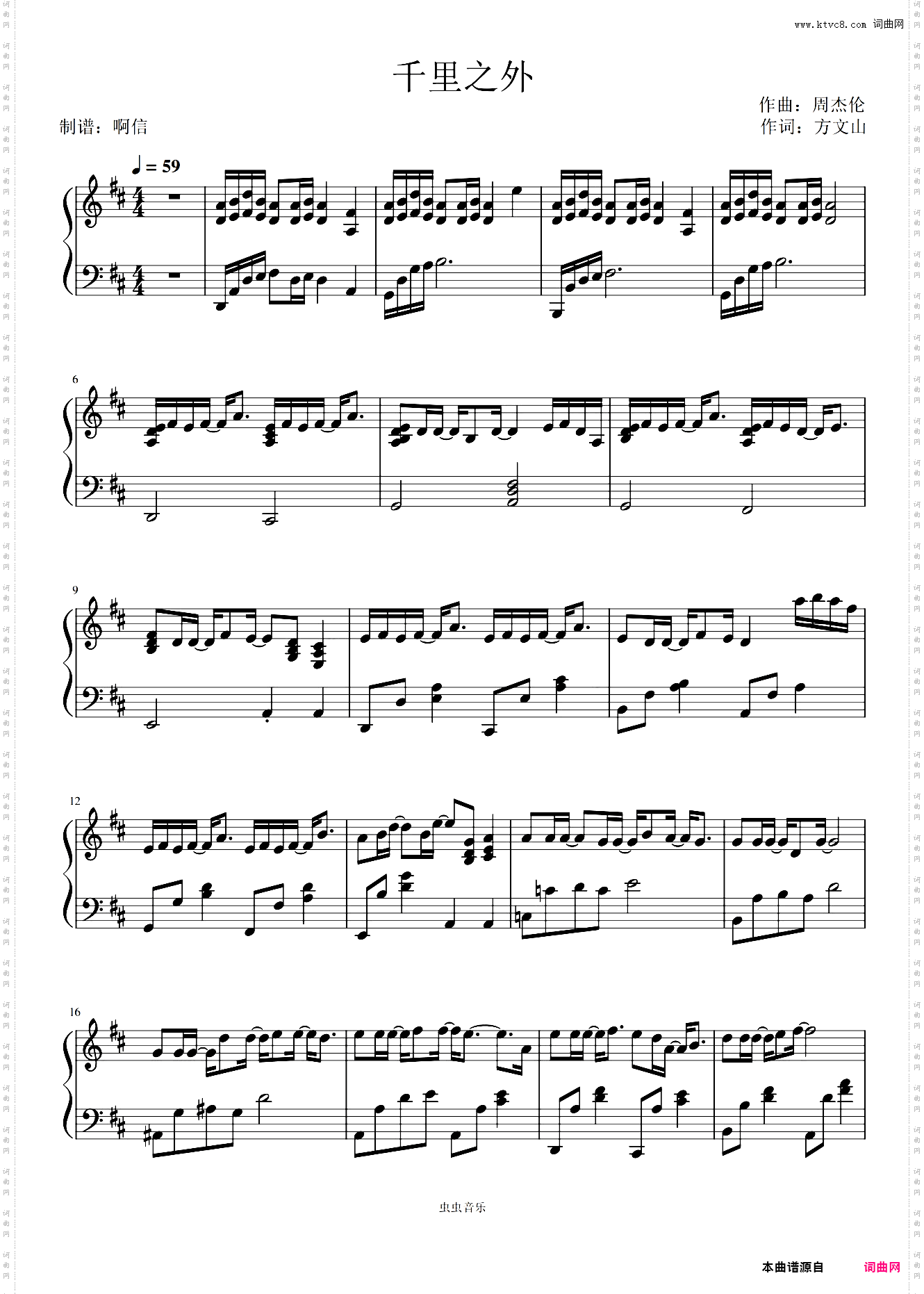 极限原版-千里之外-D调--啊信改编